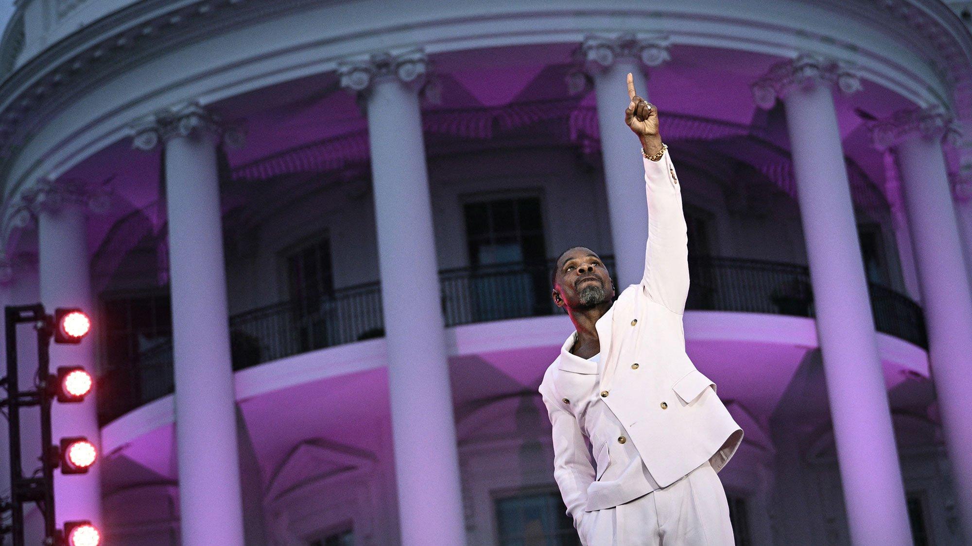 Kirk Franklin performs at a Junteenth 2024 event in front of the White House in Washington D.C.