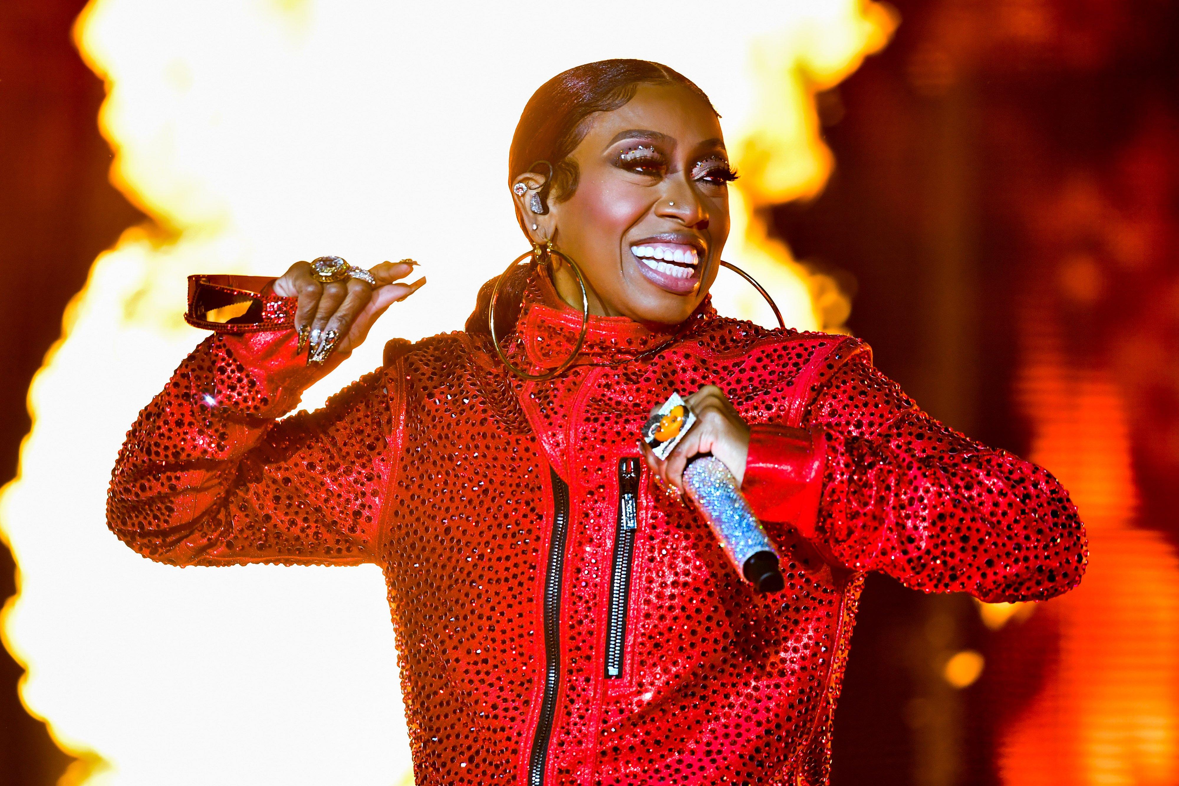 Missy Elliott performs onstage during the Lovers & Friends music festival at the Las Vegas Festival Grounds on May 06, 2023 in Las Vegas, Nevada.