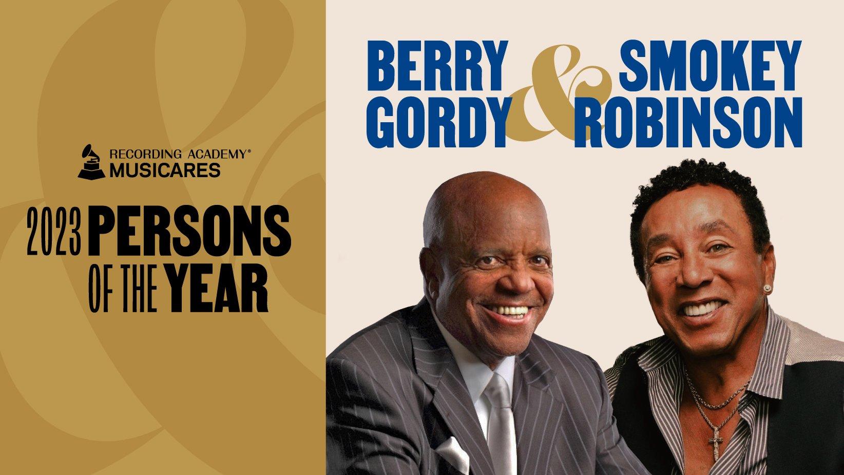 Berry Gordy Smokey Robinson POTY announcement pic NEW