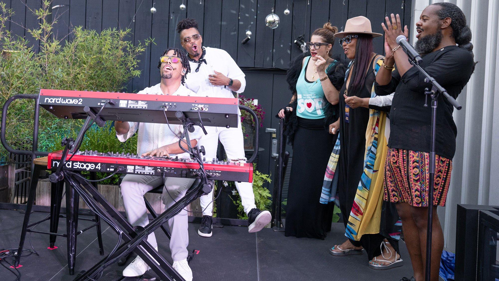 Matthew Whitaker performs at the Philly Chapter Block Party