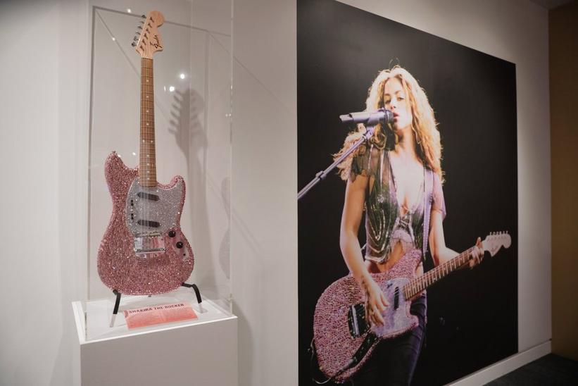inside shakira shakira grammy museum pink guitar
