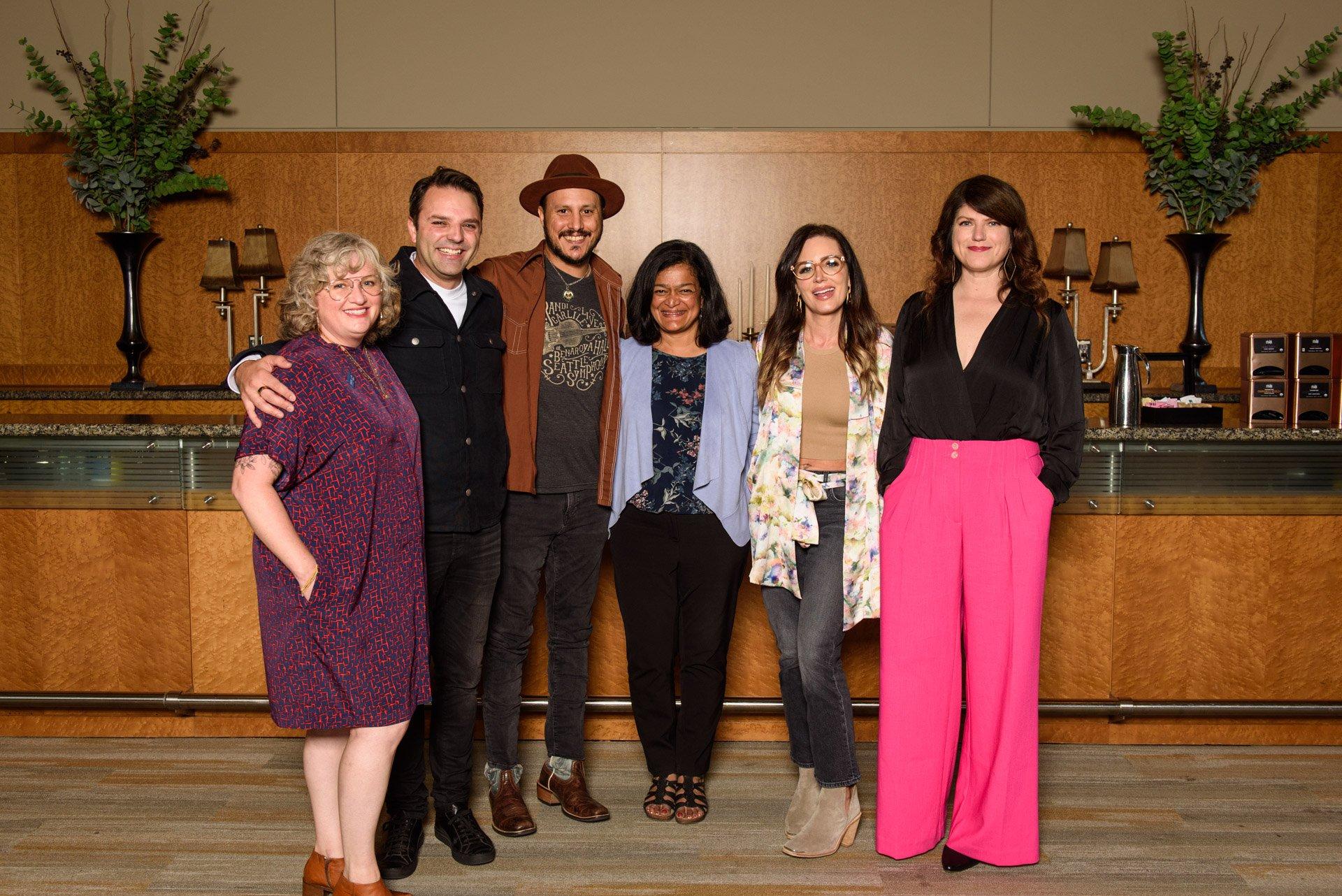 Photo of the Recording Academy's Pacific Northwest Chapter meeting with Rep. Pramila Jayapal (D-WA)