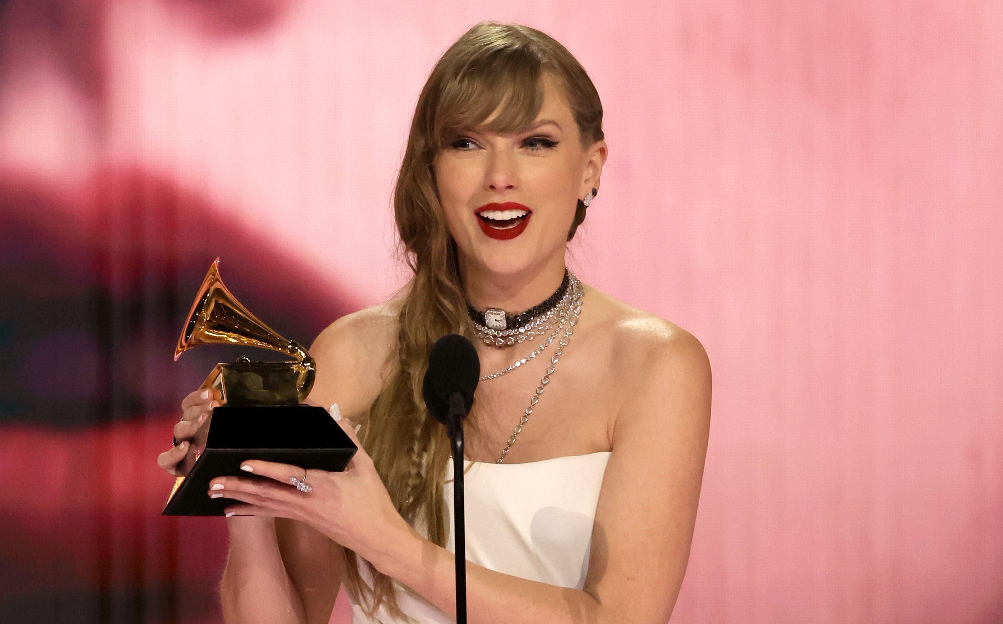 2024 GRAMMYs Taylor Swift Makes GRAMMY History With Fourth Album Of