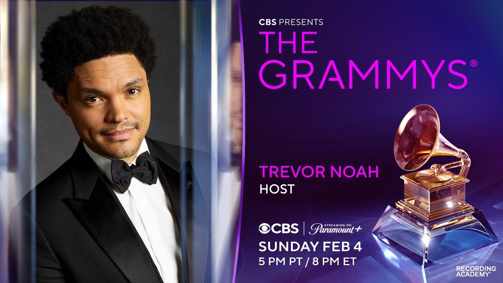 Trevor Noah will host the 2024 GRAMMYs, officially known as the 66th GRAMMY Awards, on Sunday, Feb. 4