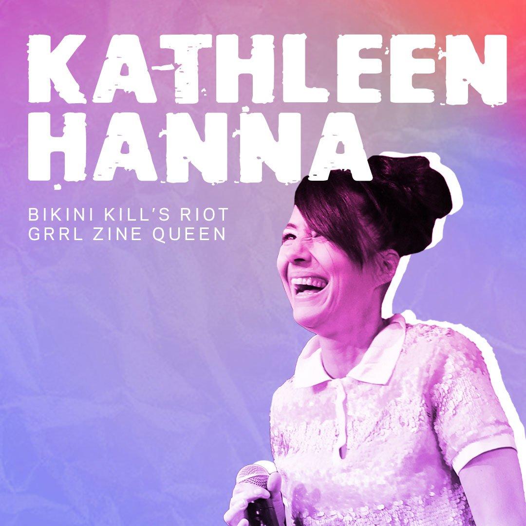 Graphic featuring photo of Kathleen Hanna performing at the Celebration Of Music And Film during 2018 Sundance Film Festival at The Shop on January 20, 2018 in Park City, Utah