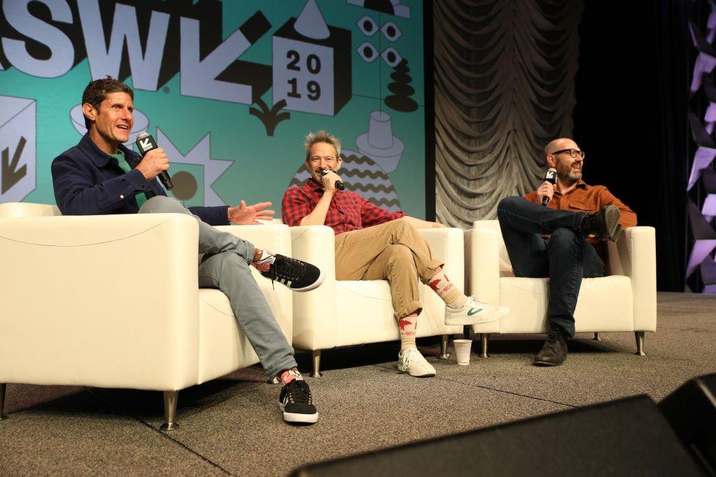 Michael Diamond (L) and Adam Horovitz (Center) of Beastie Boys speak at SXSW 2019