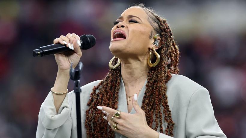 Andra Day Sings “Lift Every Voice and Sing” Ahead of Super Bowl LVIII