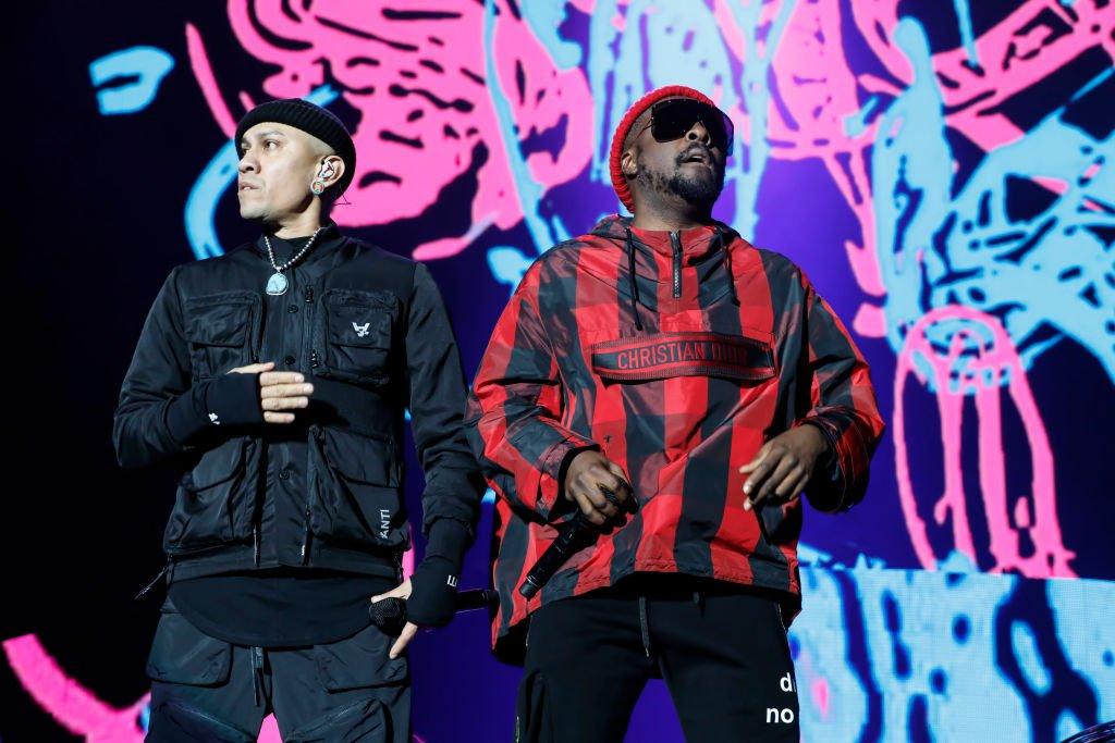 Taboo (L) and Will.I.Am (R) of The Black Eyed Peas perform in 2019