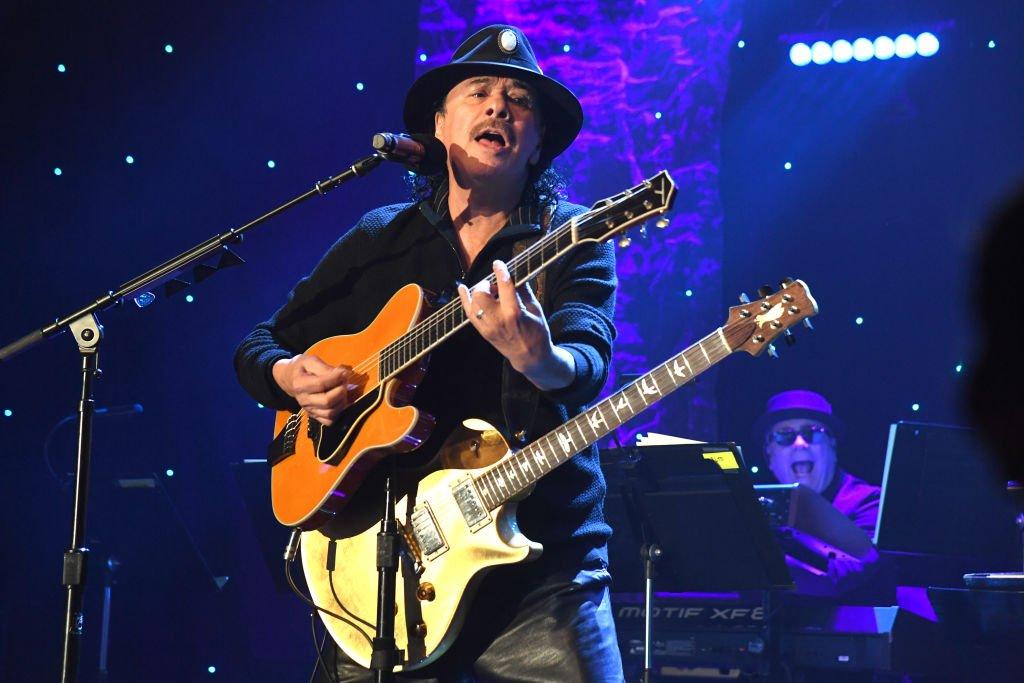 Carlos Santana performs at the 2020 Pre-GRAMMY Gala and GRAMMY Salute to Industry Icons