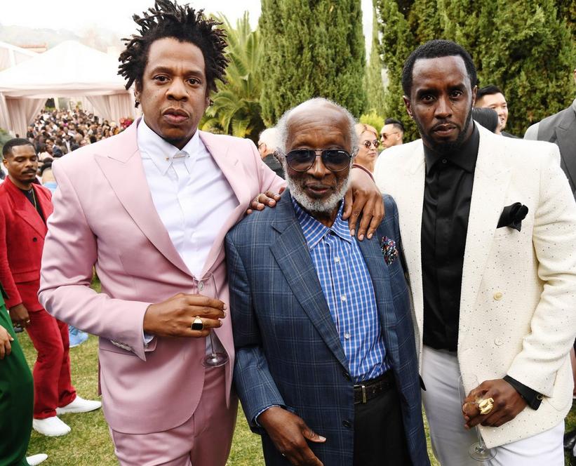 Photo of (L-R) Jay-Z, Clarence Avant and Sean Combs attend 2020 Roc Nation THE BRUNCH on January 25, 2020, in Los Angeles, California