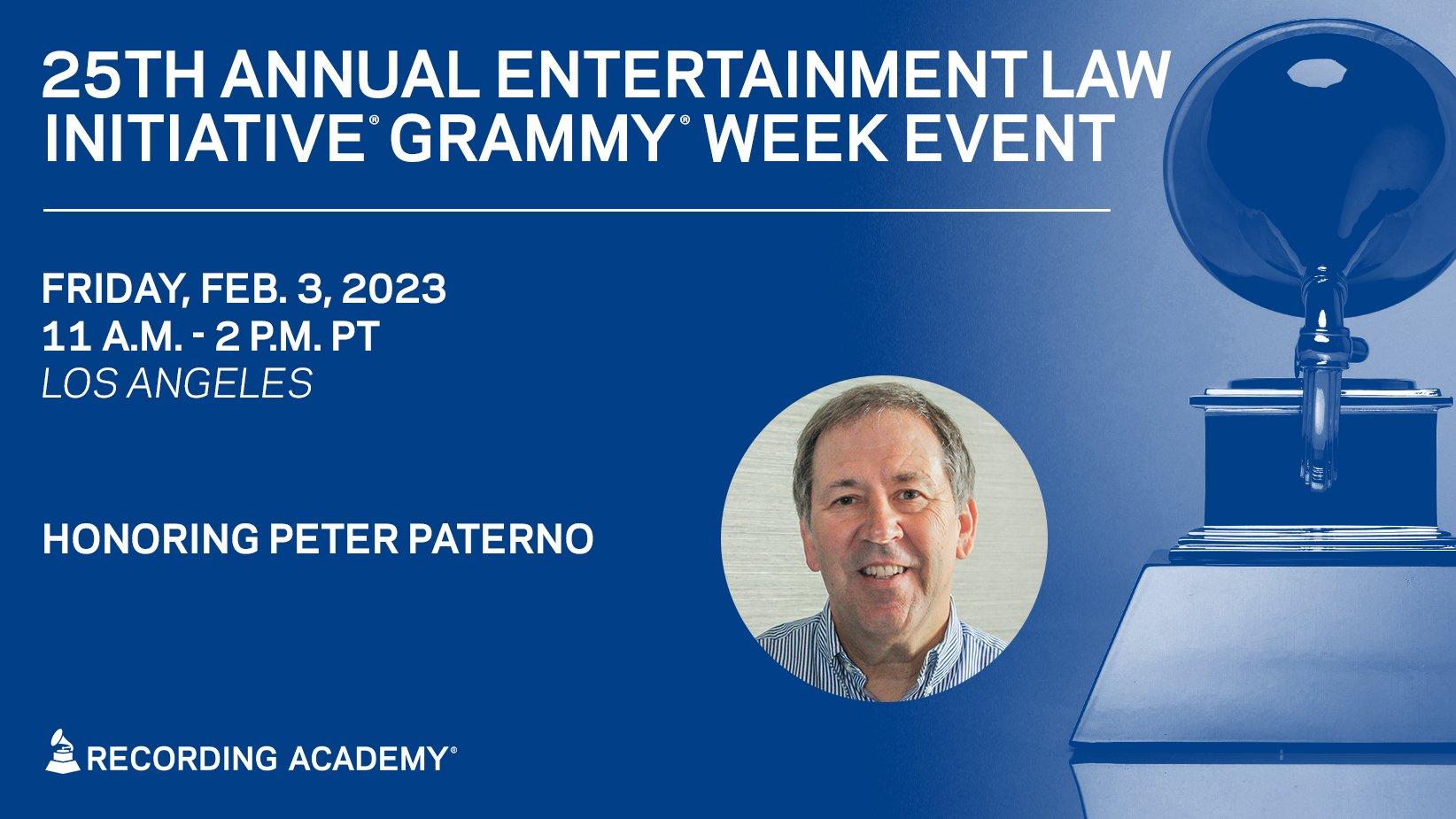 25th Annual Entertainment Law Initiative To Honor Peter Paterno During GRAMMY Week 2023 Ahead Of The 2023 GRAMMYs GRAMMY pic pic