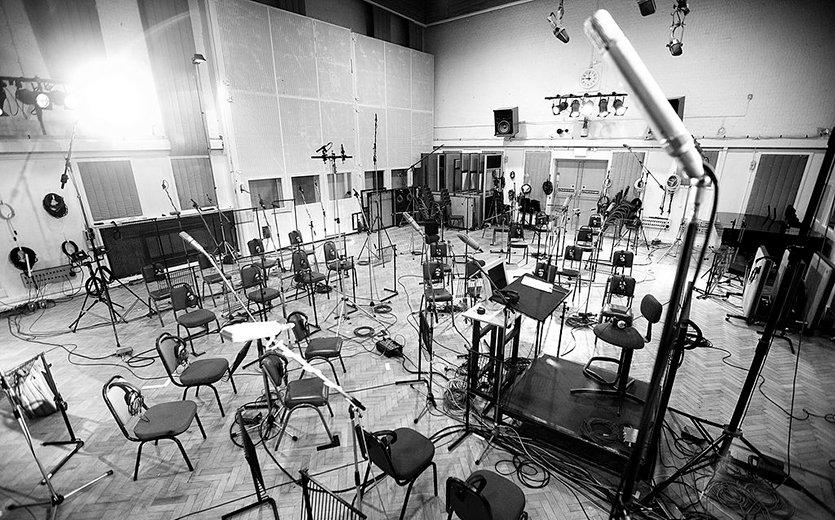 Studio Two at Abbey Road ready for a recording session