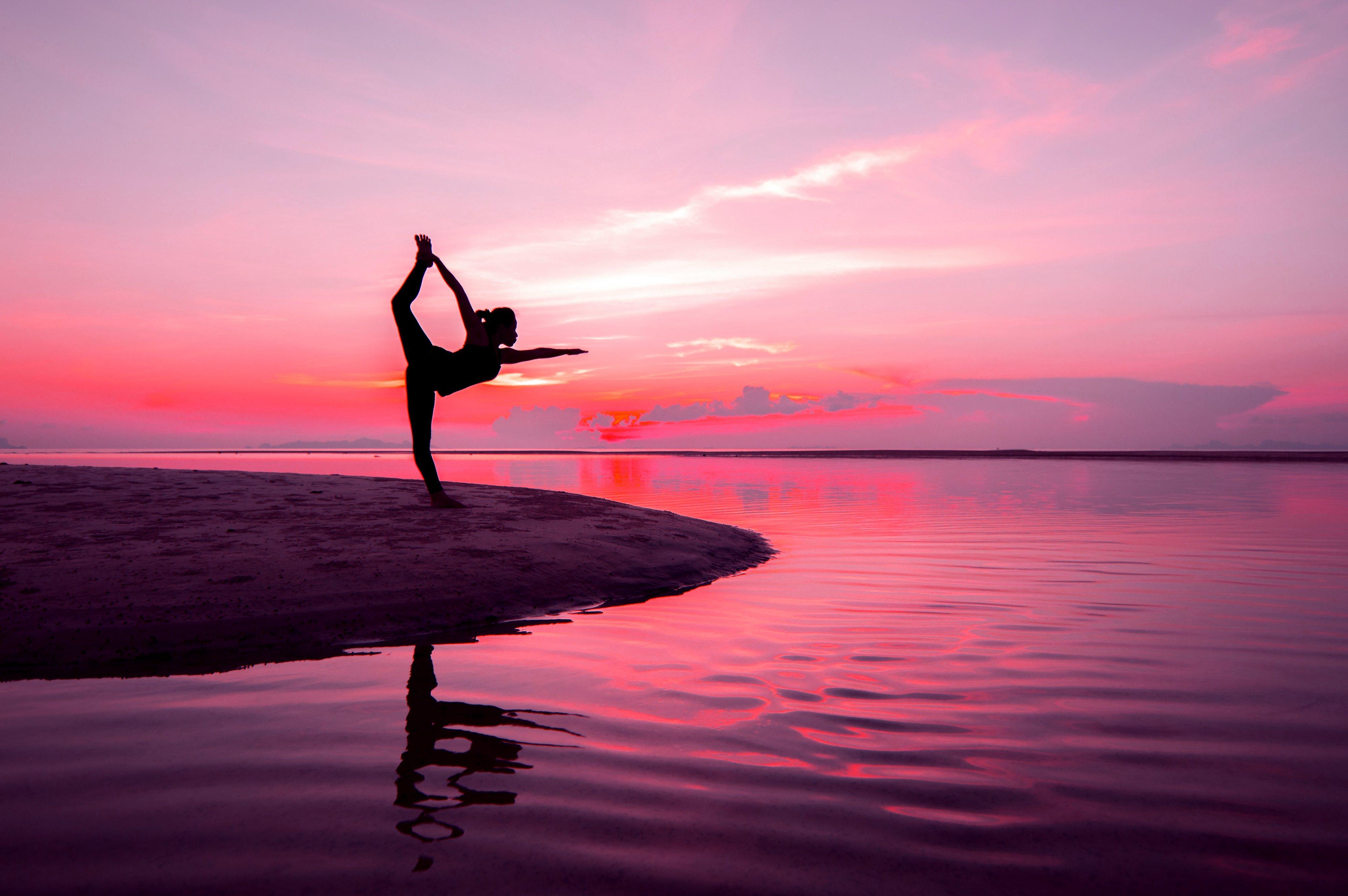 yoga on a peaceful beach