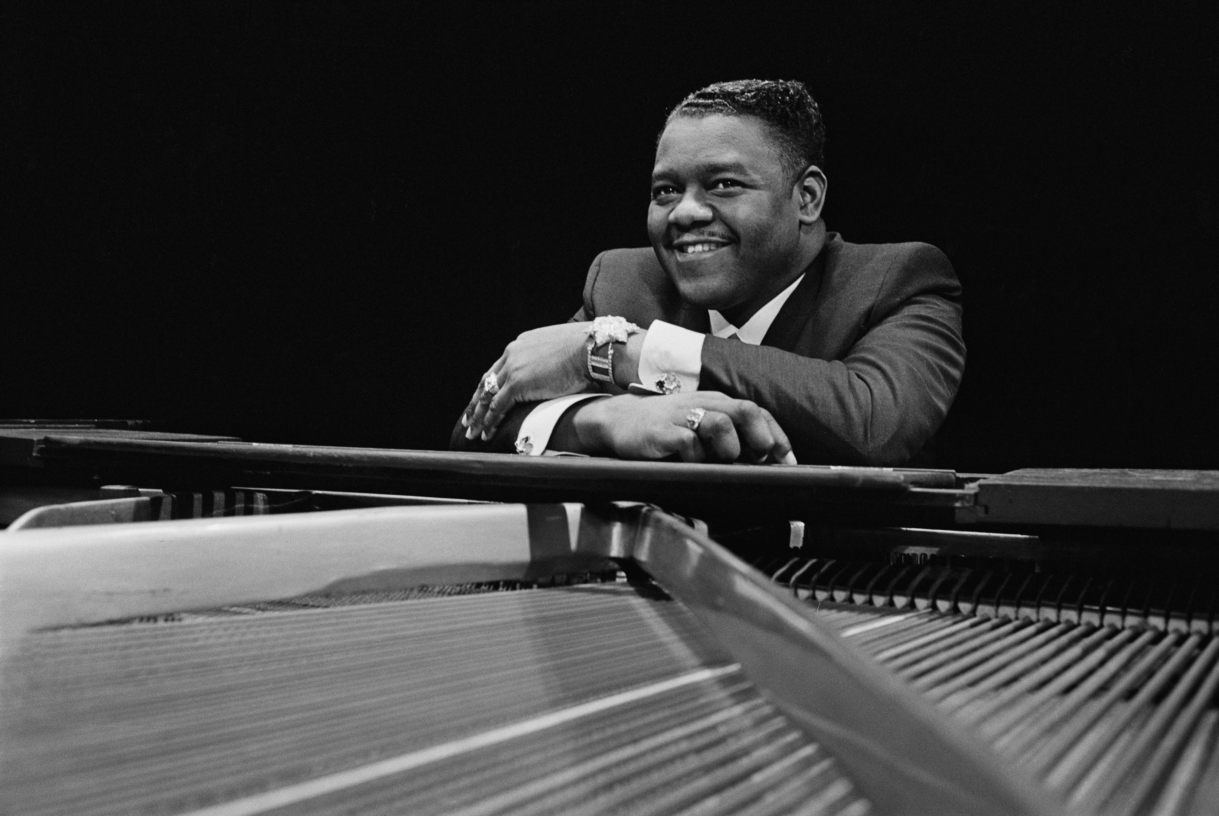 Fats Domino photographed at the piano