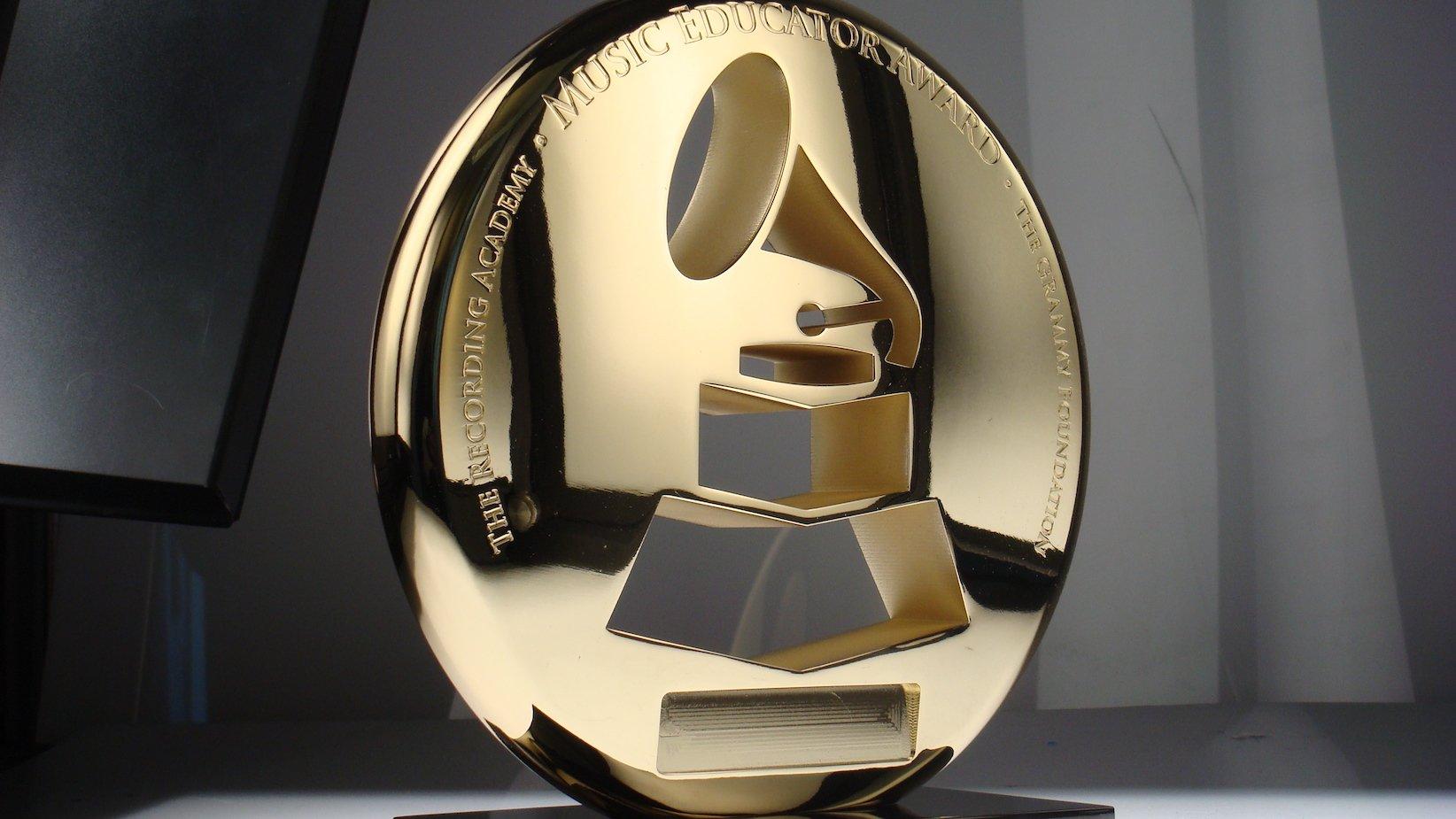 Photo of the Music Educator Award trophy