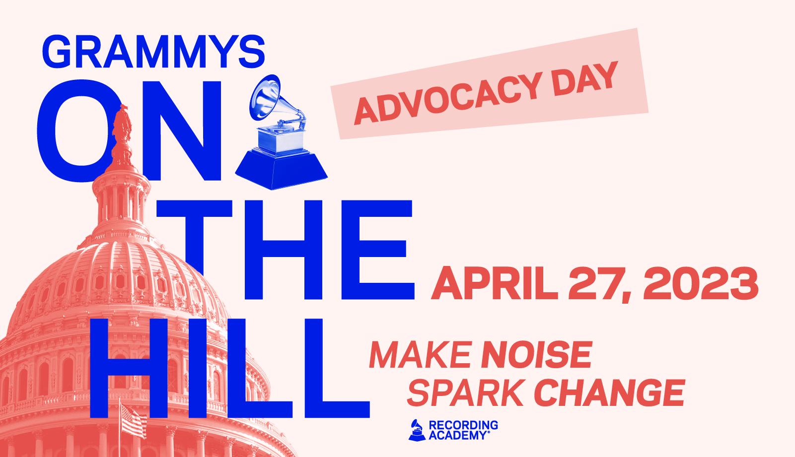 Graphic featuring artwork for the Recording Academy's 2023 GRAMMYs On The Hill Advocacy Day initiative