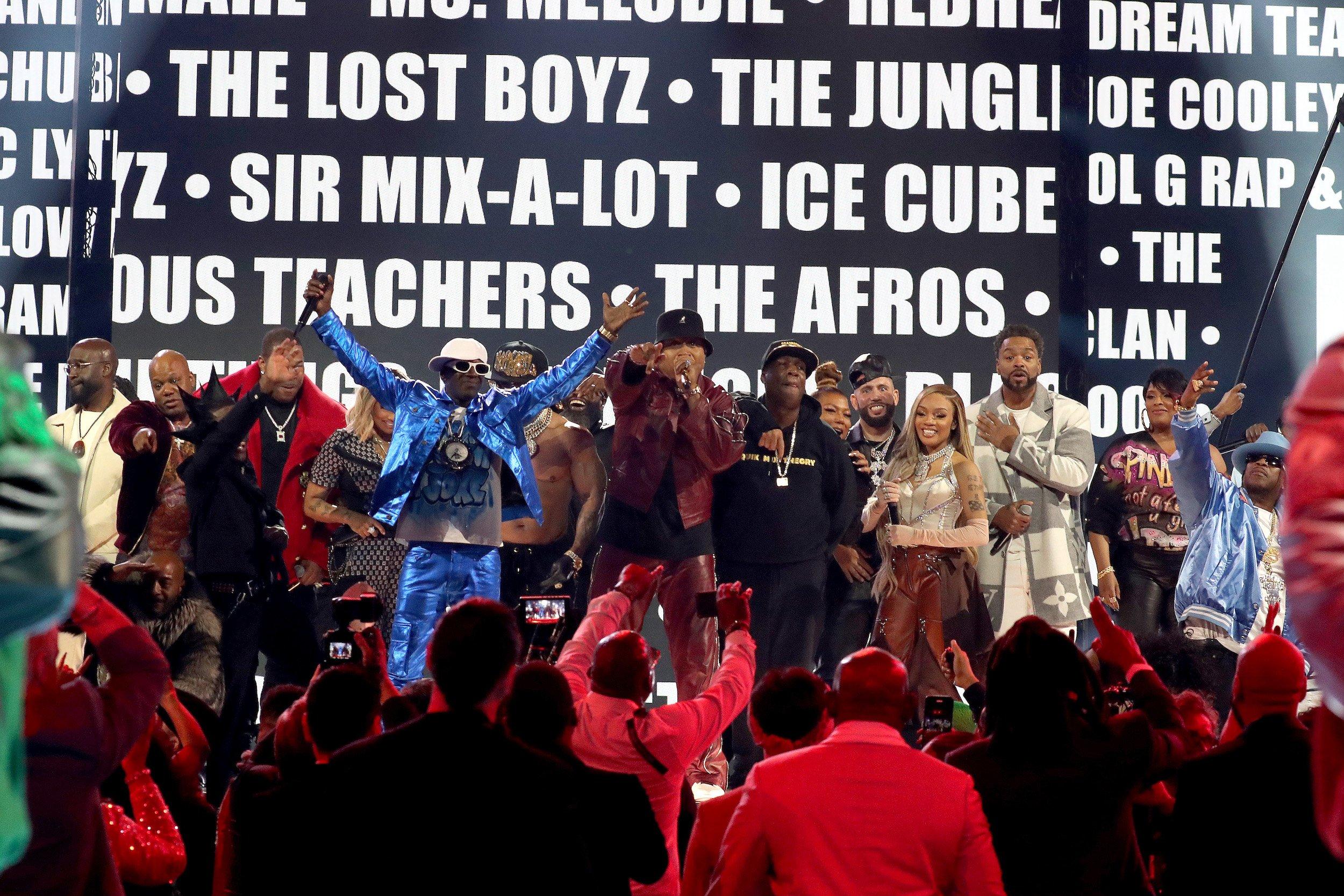 Relive The Epic GRAMMY Tribute To Hip-Hops 50th Anniversary With A Playlist Of Every Song Performed GRAMMY photo image