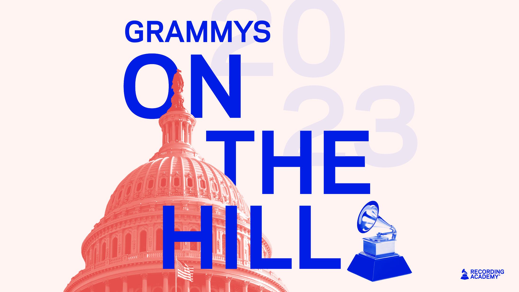 Graphic featuring key art for the 2023 GRAMMYs On The Hill Awards