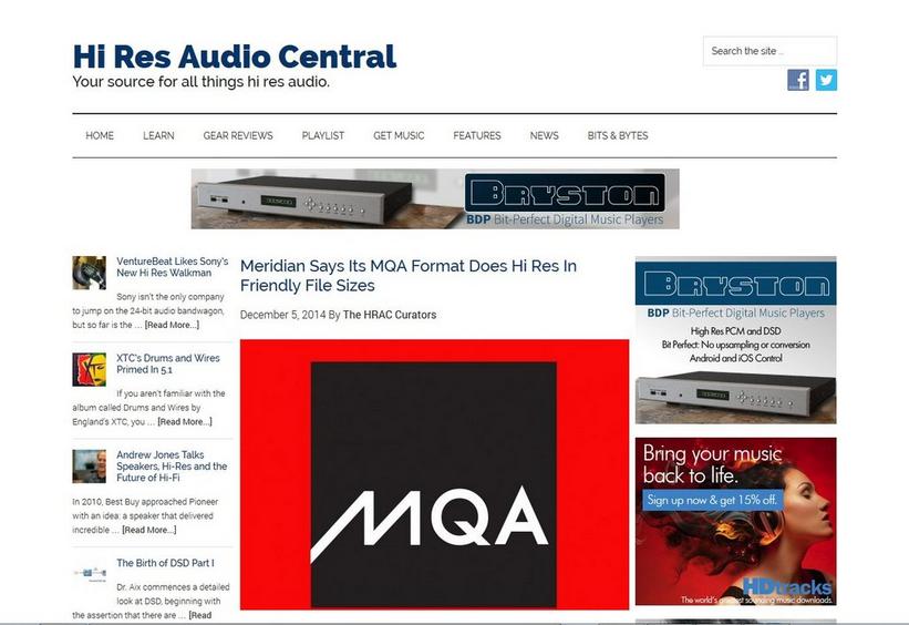 HI RES AUDIO CENTRAL YOUR SOURCE FOR ALL THINGS HI RES AUDIO