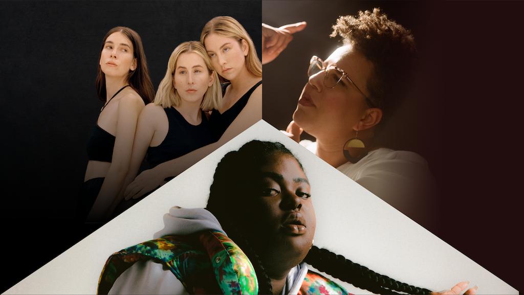 Clockwise from top-left: Haim, Brittany Howard and CHIKA