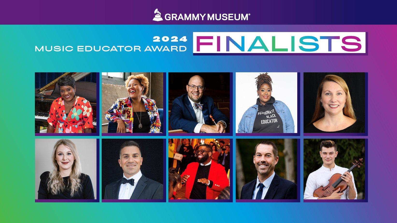 Photos of the finalists for the 2024 Music Educator Award, presented by the Recording Academy and GRAMMY Museum