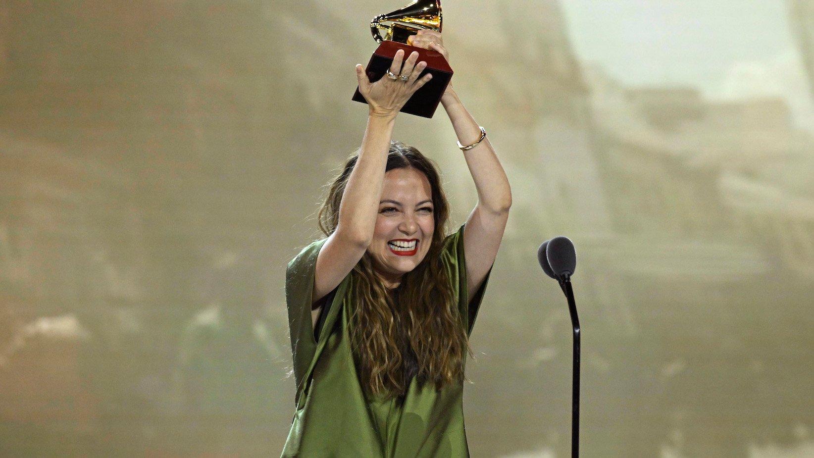 Natalia Lafourcade won the Latin GRAMMY for Record Of The Year for "De Todas Las Flores" at the 2023 Latin GRAMMYs on Thursday, Nov. 16