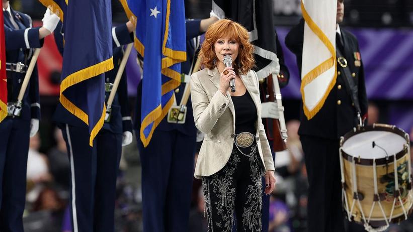 Reba McEntire Performs Patriotic Rendition of the National Anthem at Super Bowl LVIII