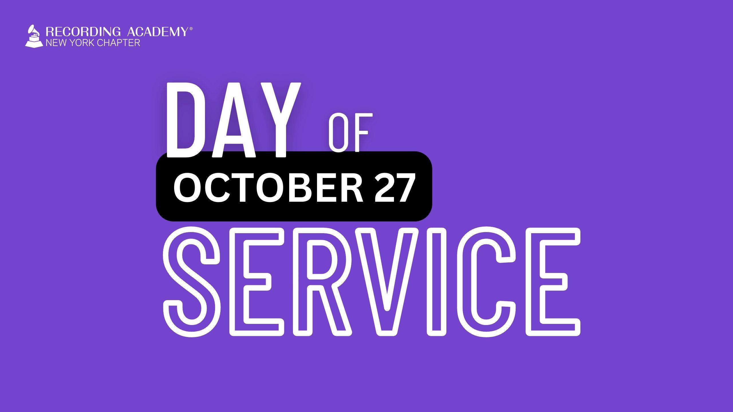 Graphic of the Recording Academy's New York Chapter’s Day of Service