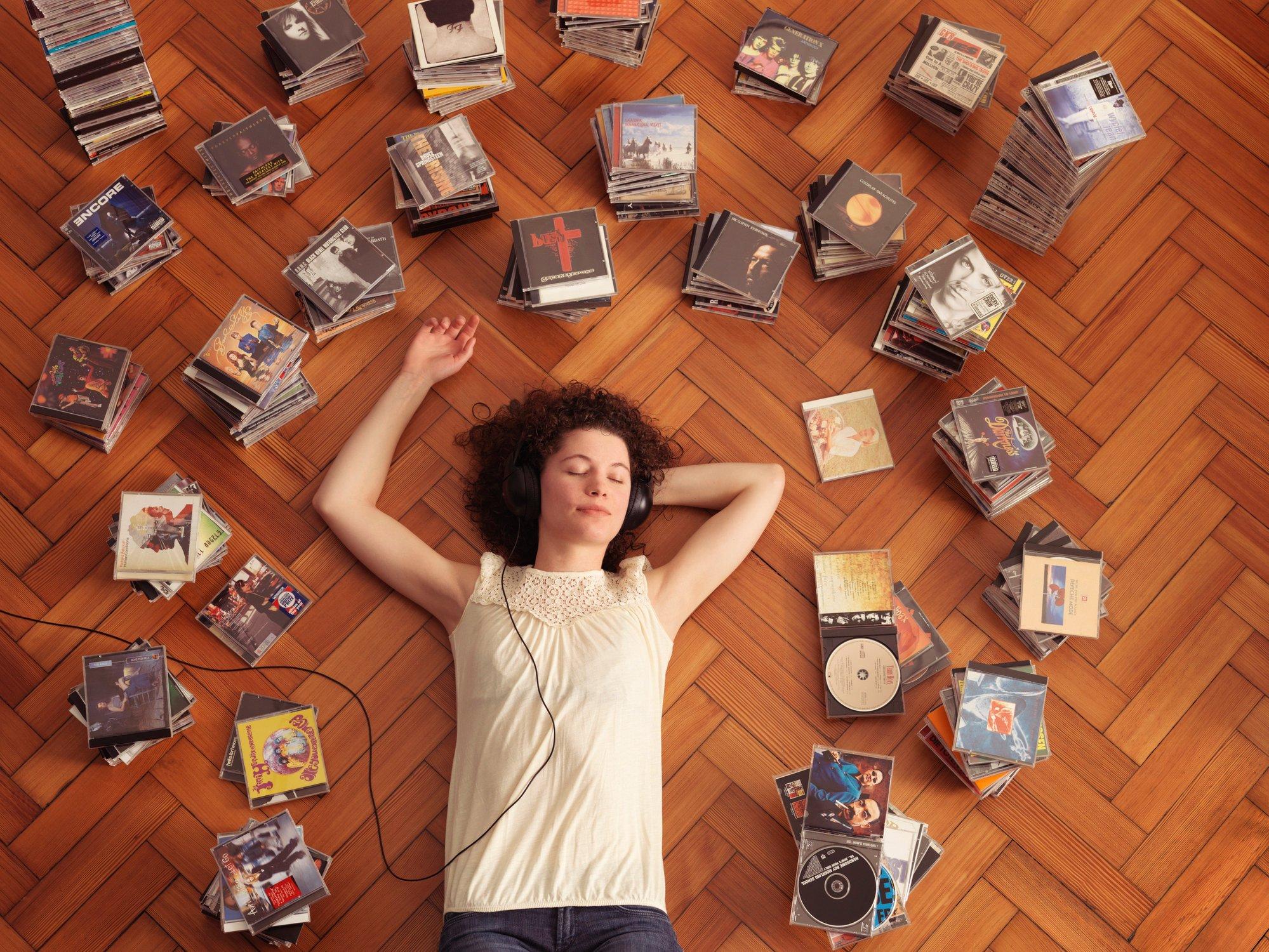 Girl with Cd collection