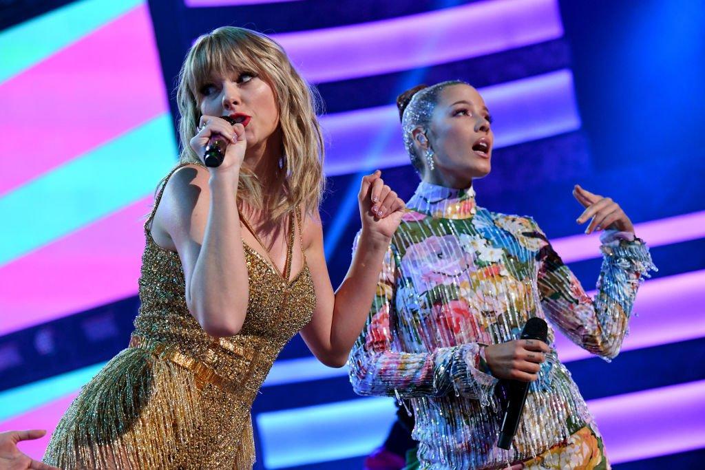 Taylor Swift and Halsey perform at the 2019 American Music Awards