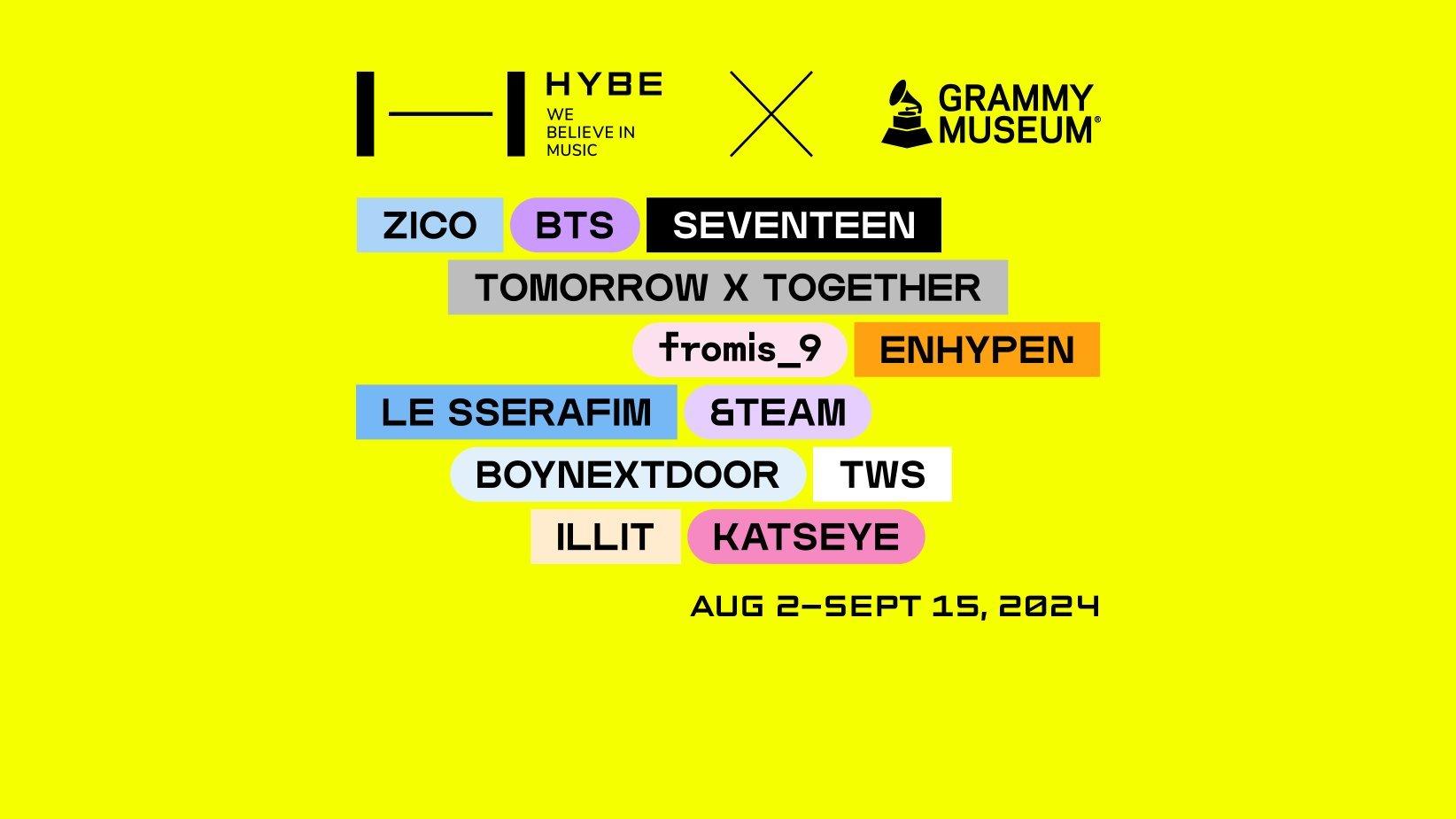 GRAMMY Museum Partners With HYBE For New K-Pop Exhibit 'HYBE: We ...