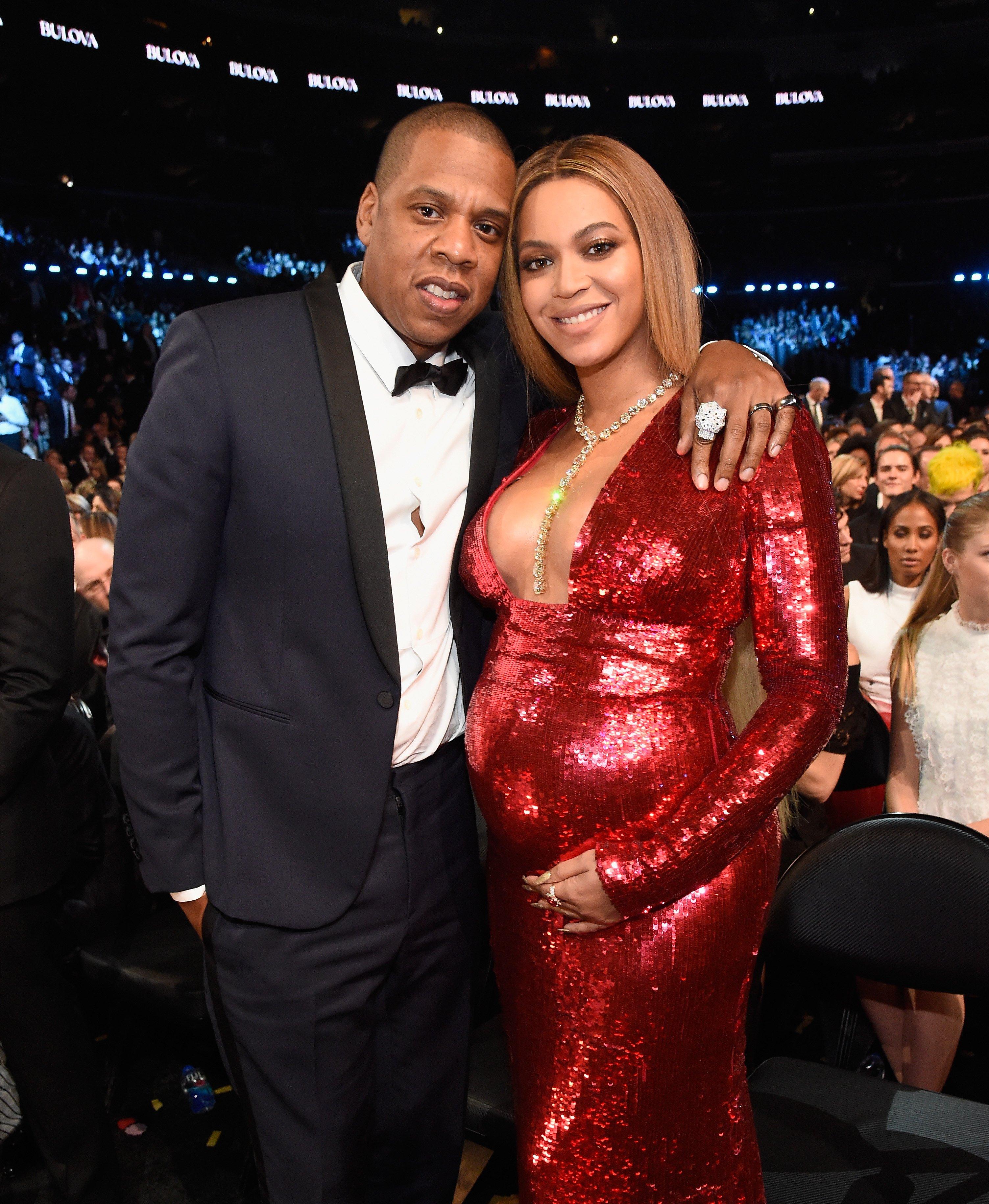 Jay-Z and Beyoncé at the 59th GRAMMY Awards
