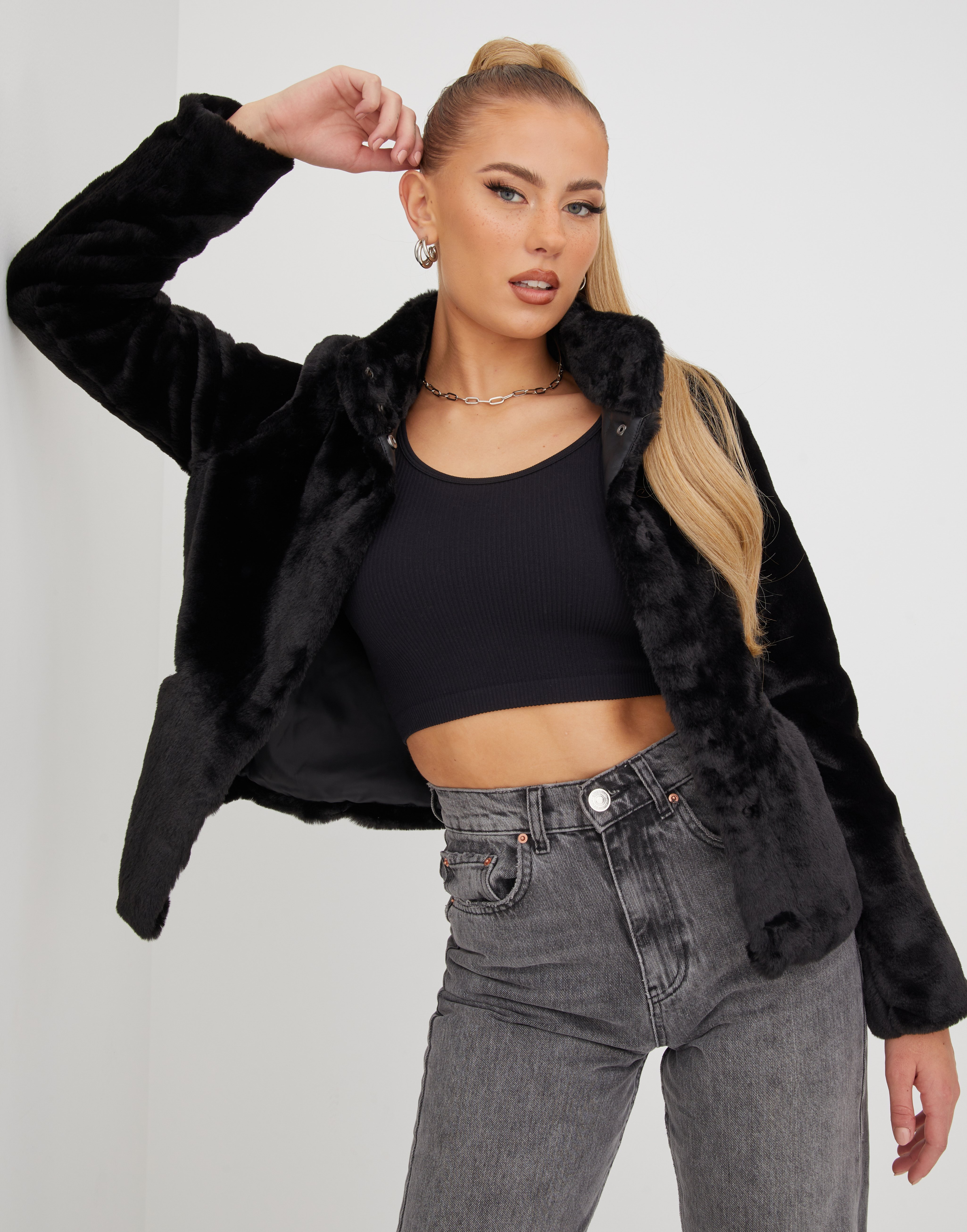 only vida faux fur jacket