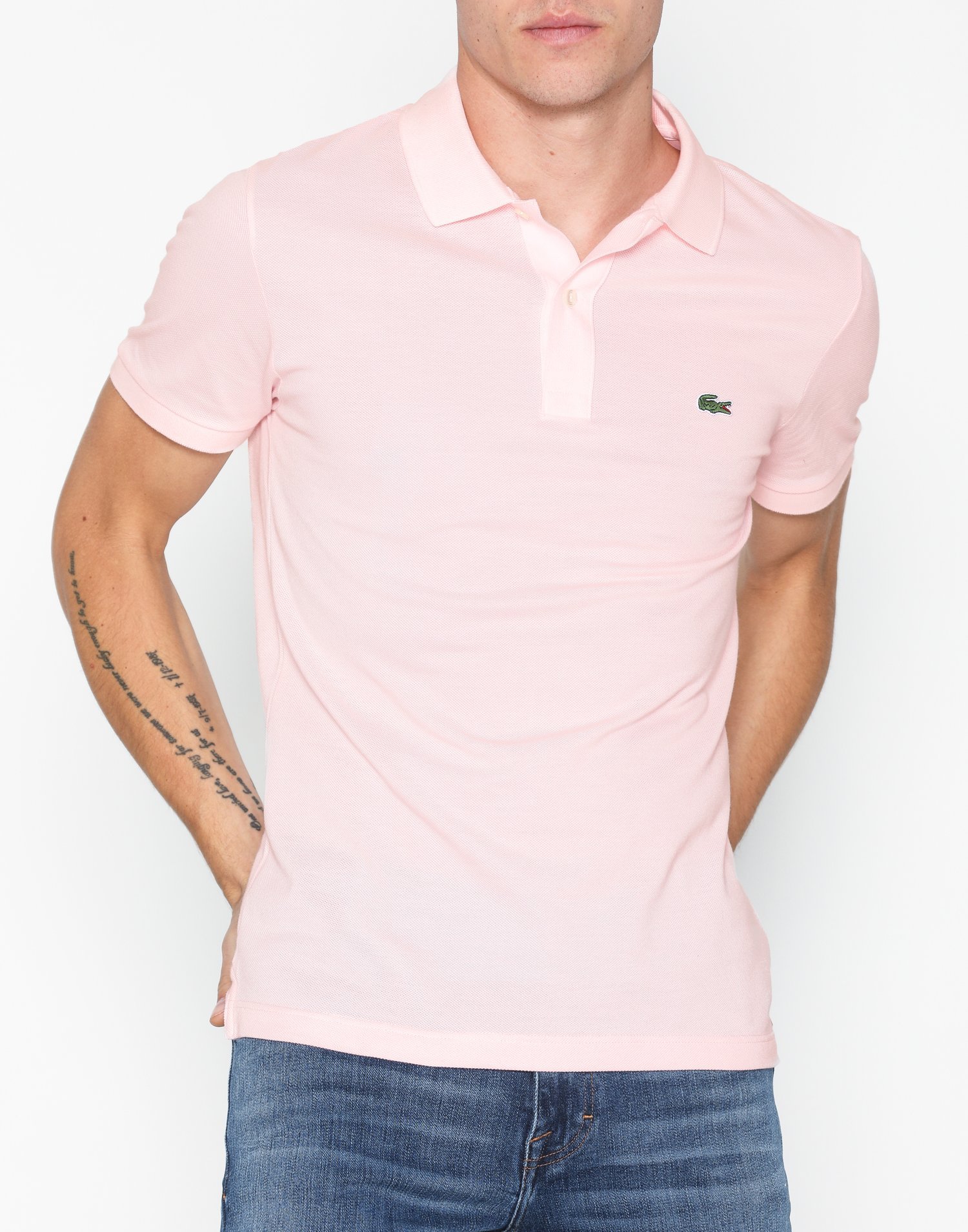 pink lacoste shirt