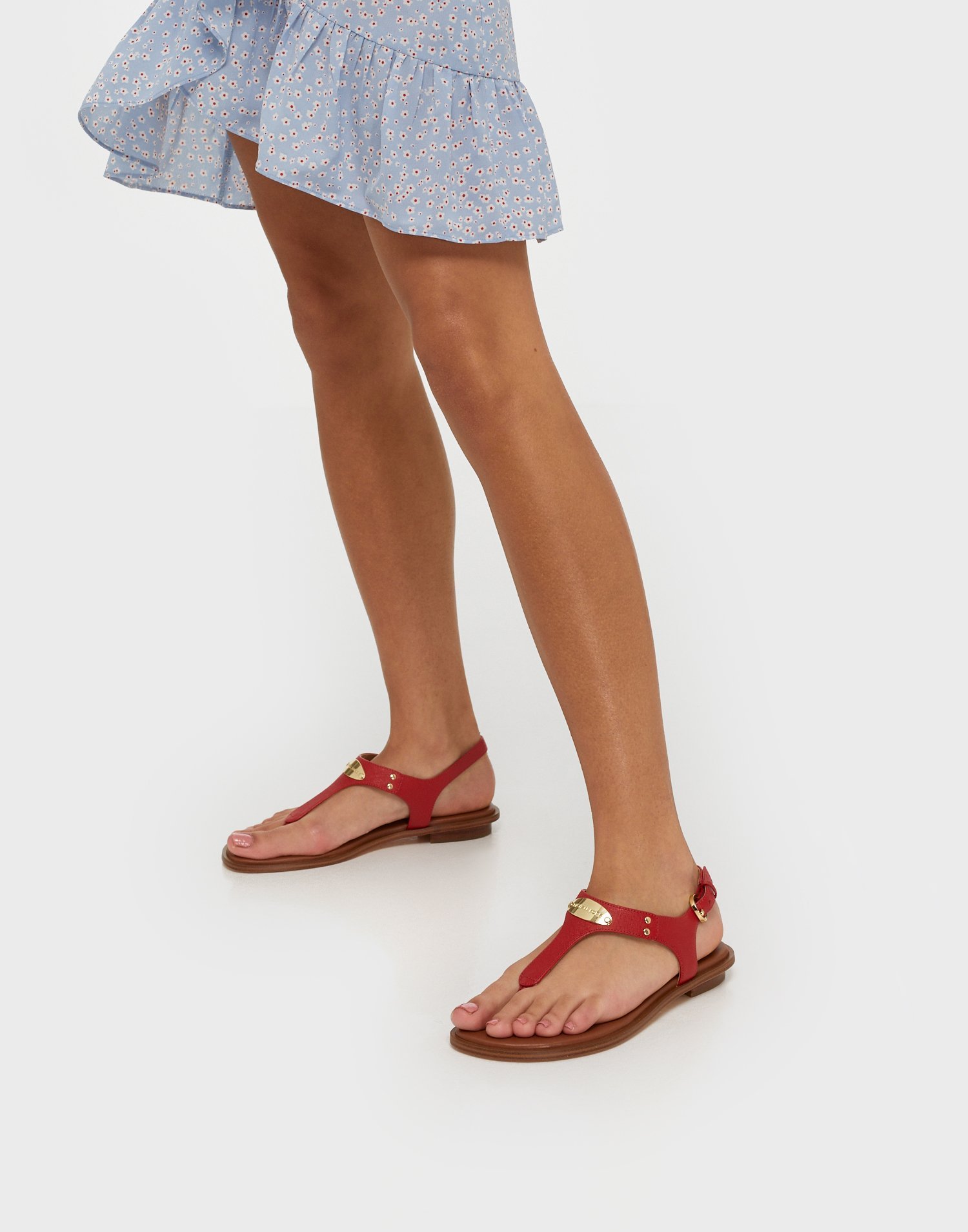michael michael kors mk plate flat thong sandals