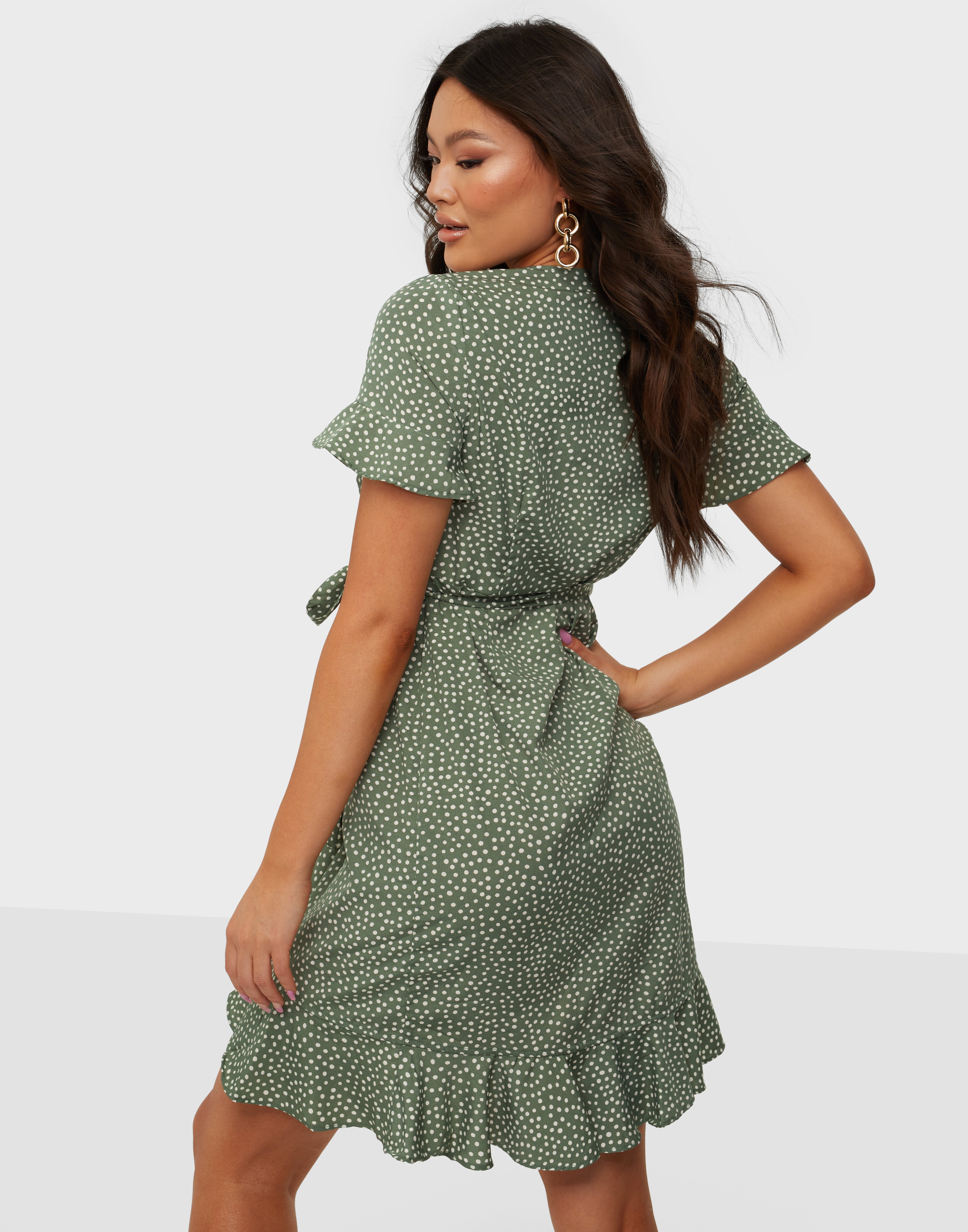 wrap frill dresses