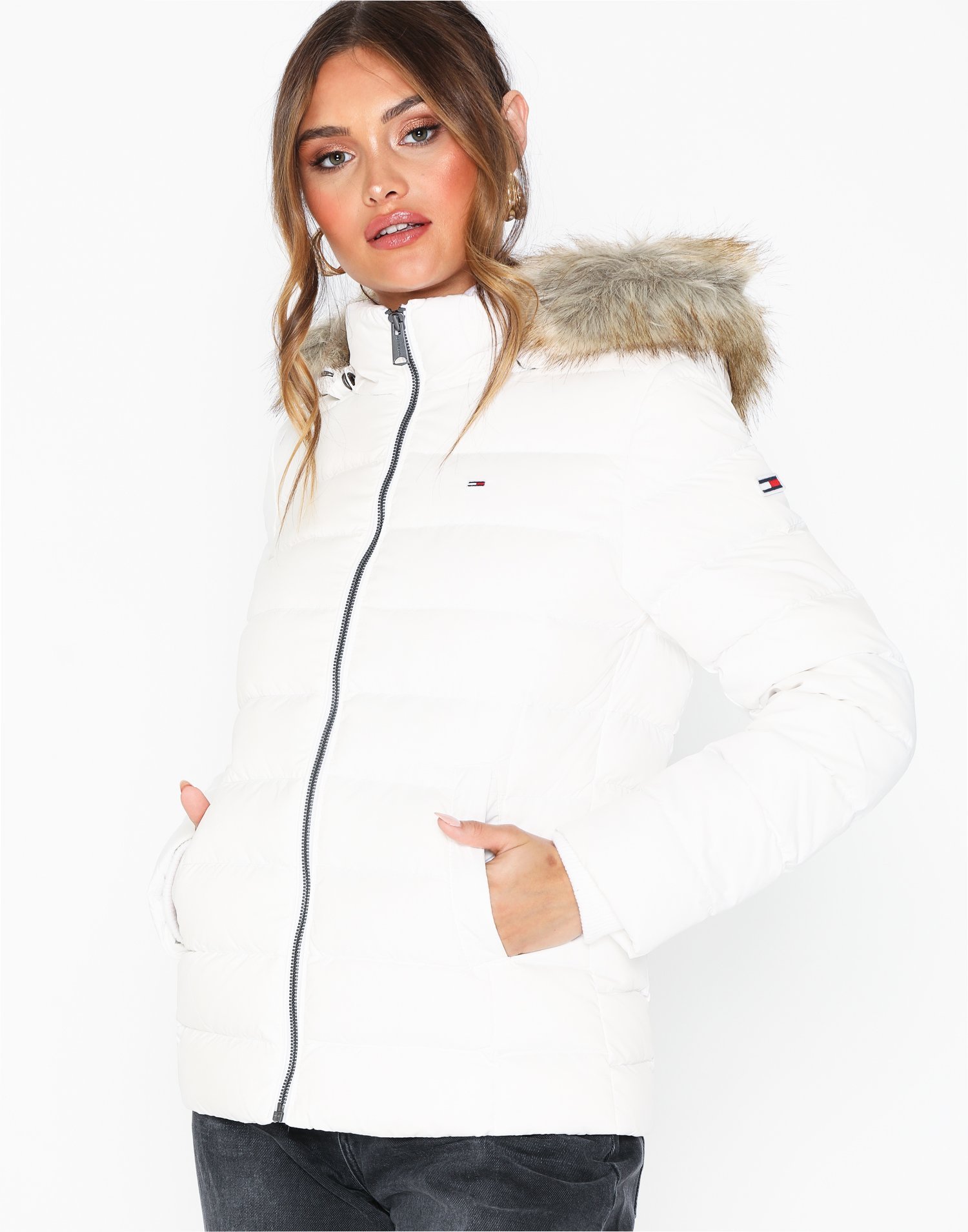 tommy jeans essential down jacket white