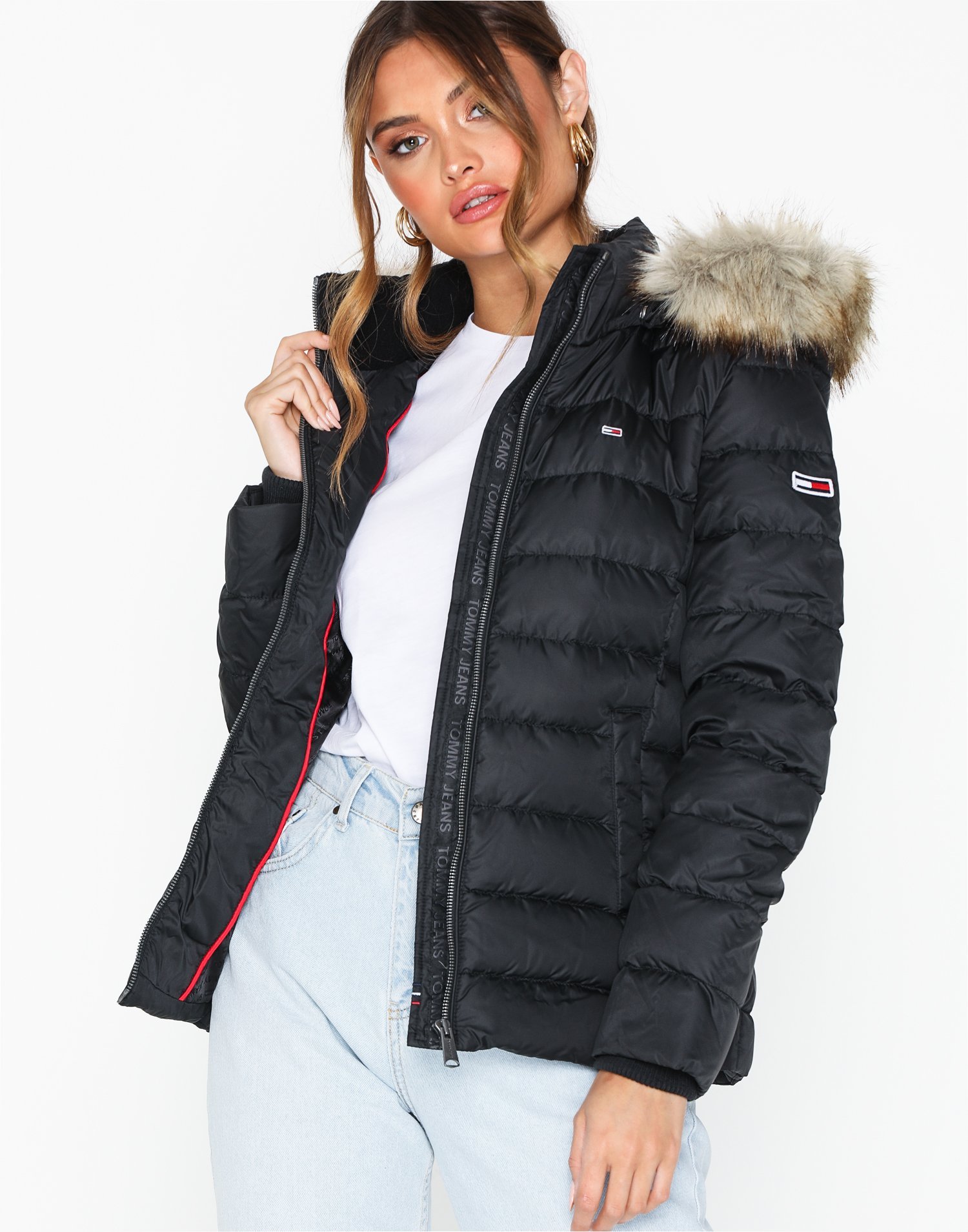 tommy jeans essential hooded down jacket