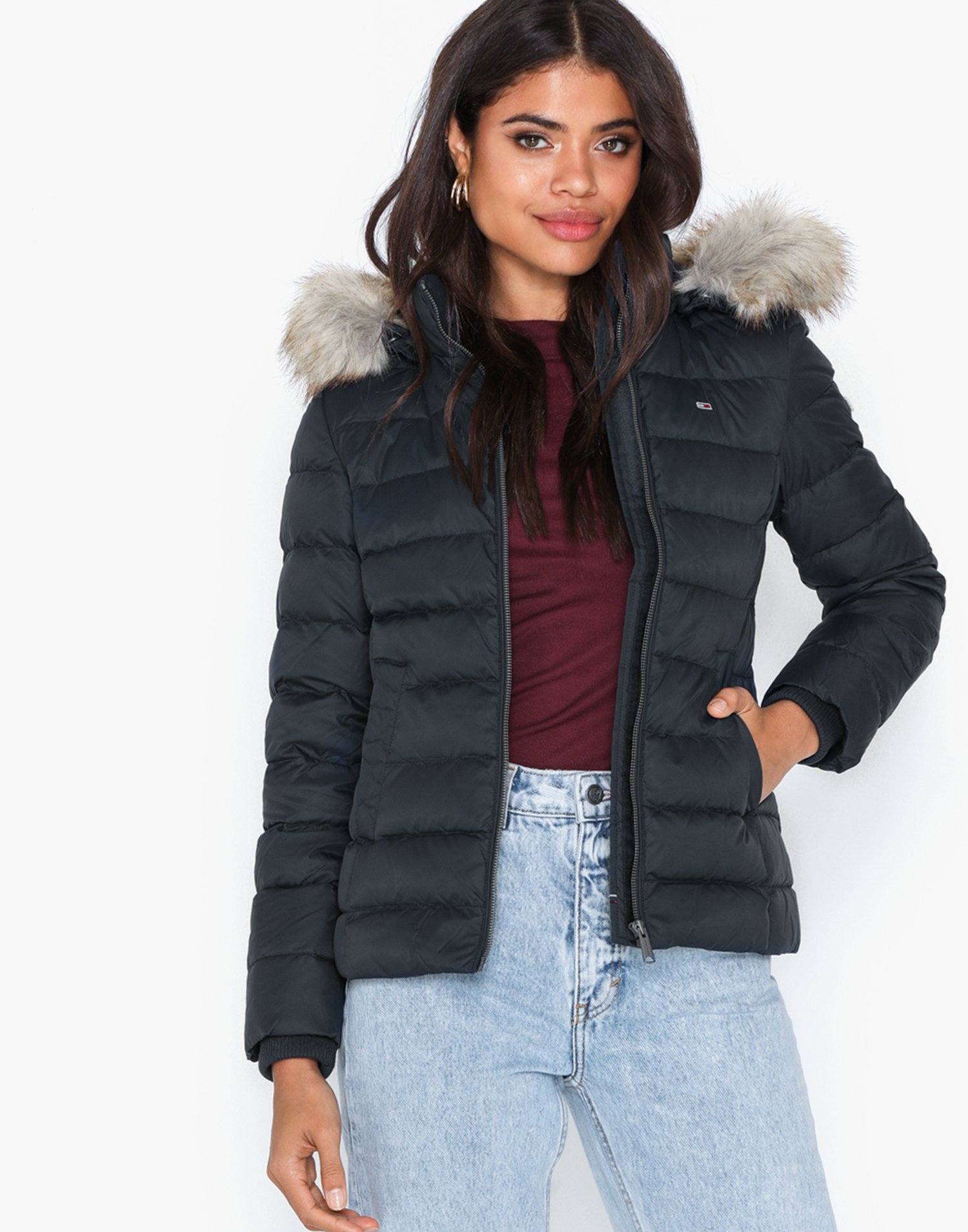 tommy jeans essential hooded down jacket