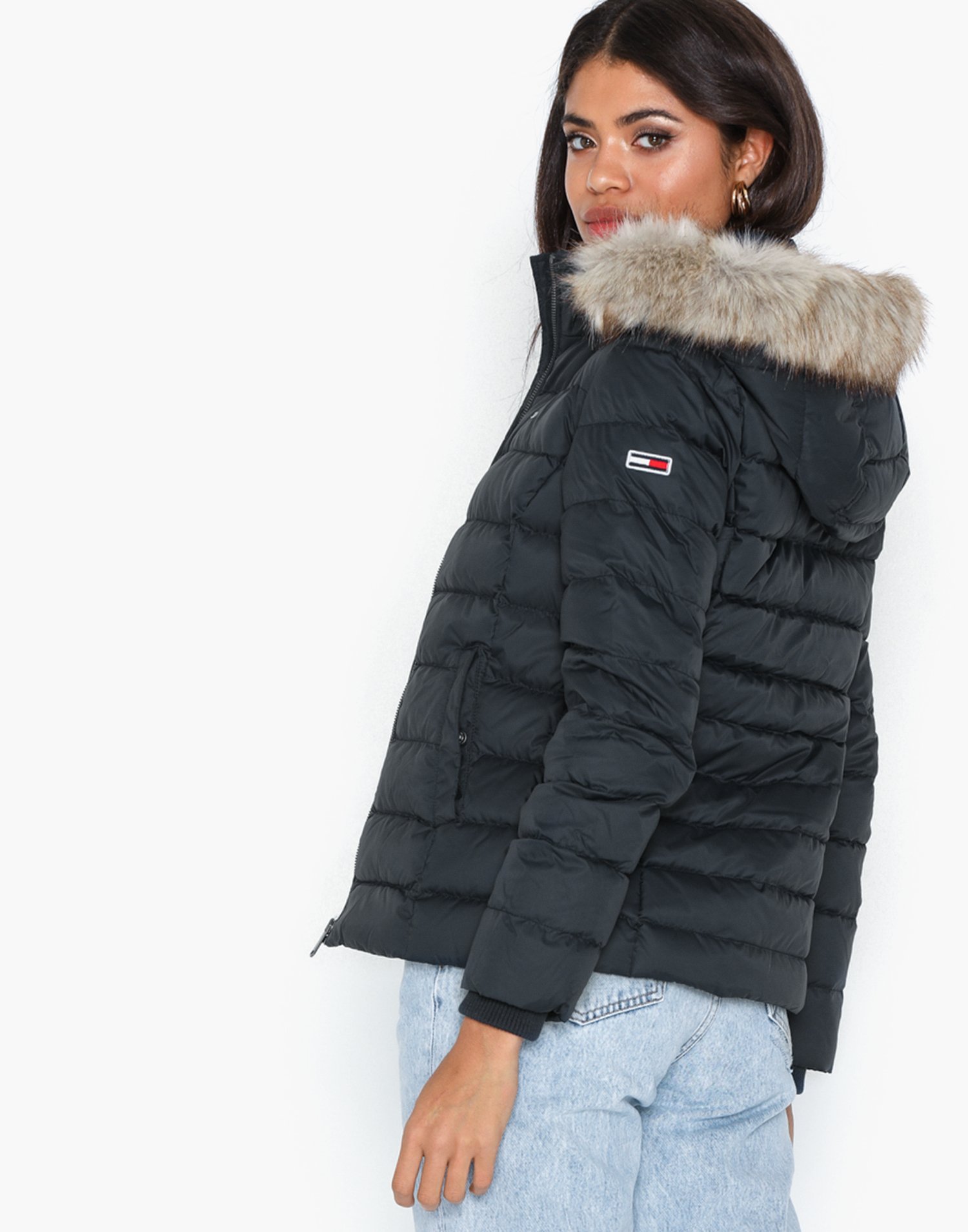 tjw essential hooded down coat