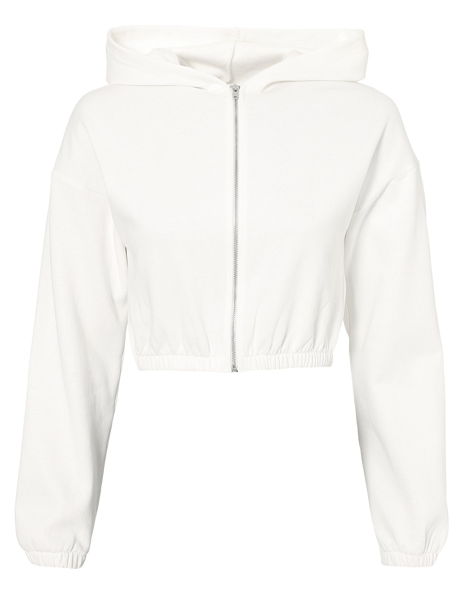 white cropped zipper hoodie
