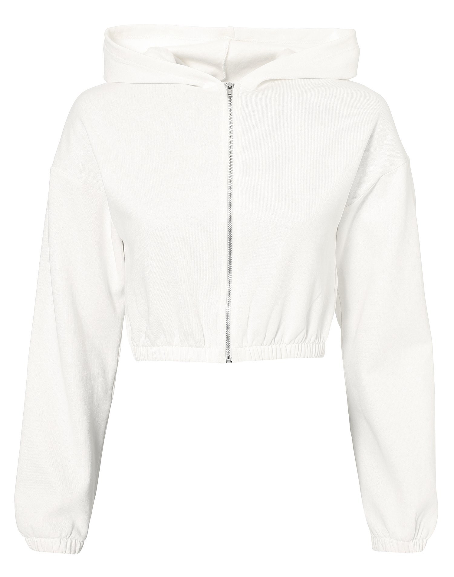 cropped white hoodie zip