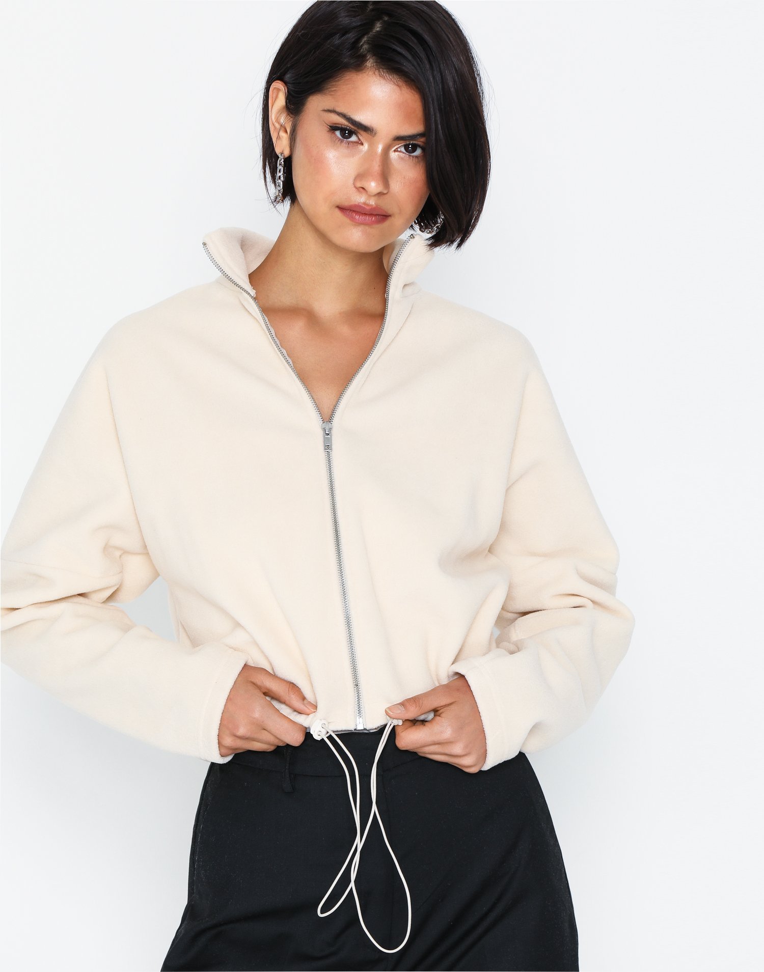 cropped fleece sweater