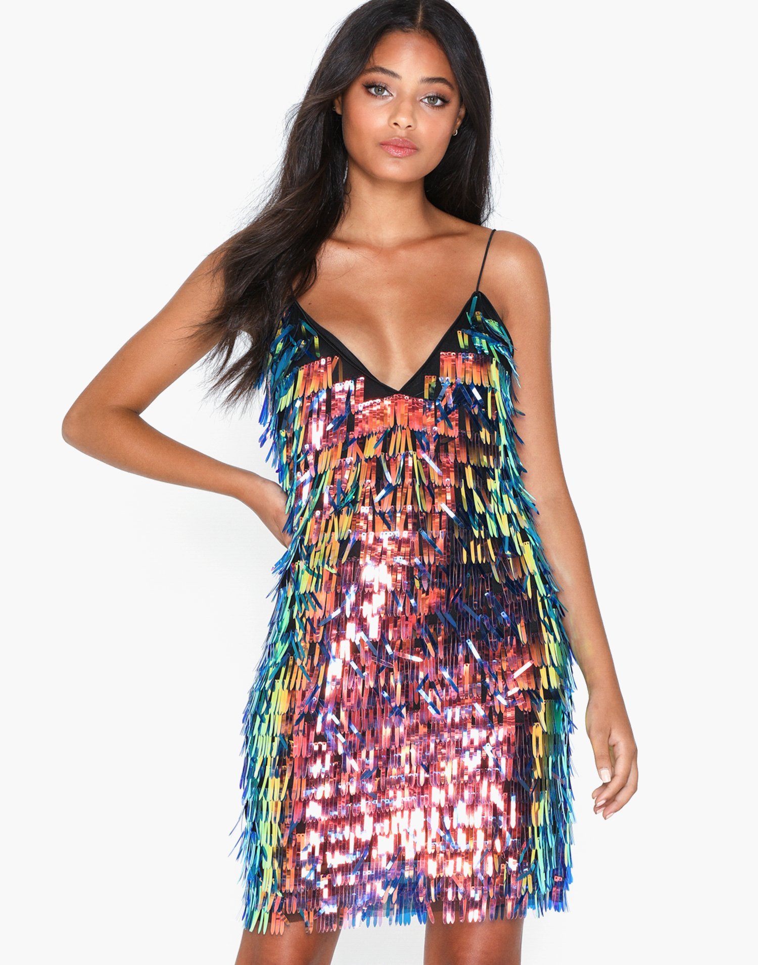 sequin dress fringe