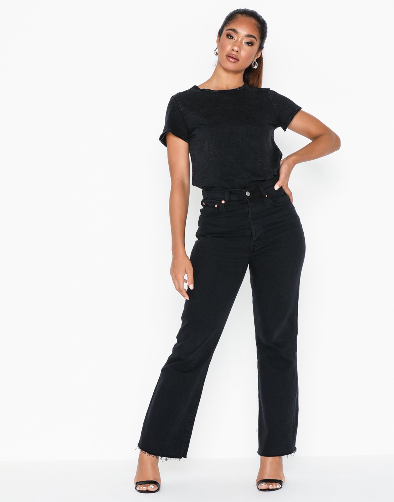 ribcage cropped flare levis