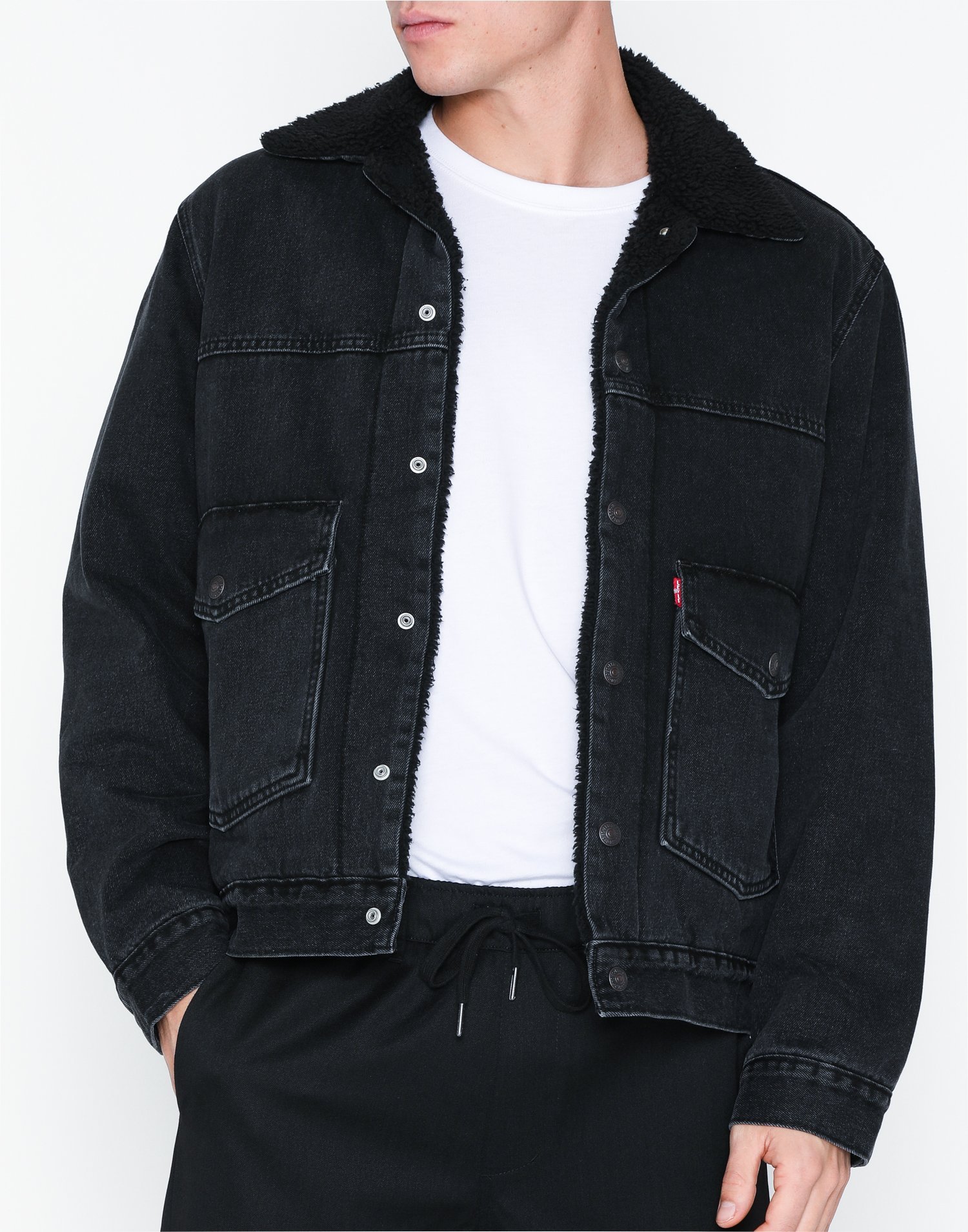 levis jacket black sherpa