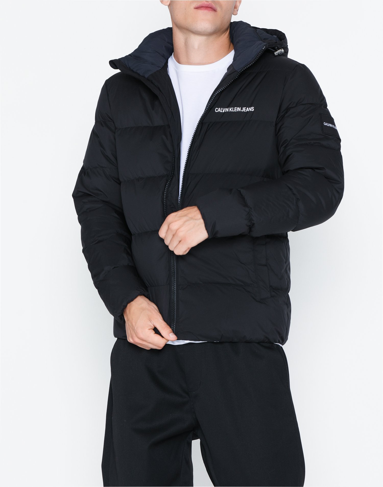 hooded down jacket calvin klein jeans