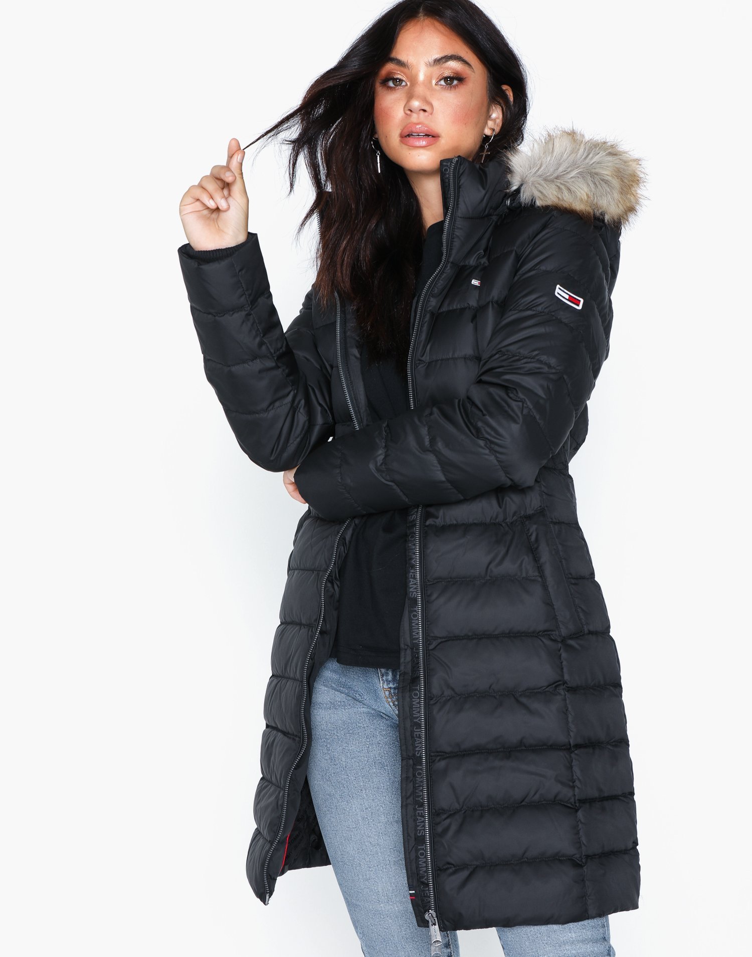 tjw essential hooded down coat