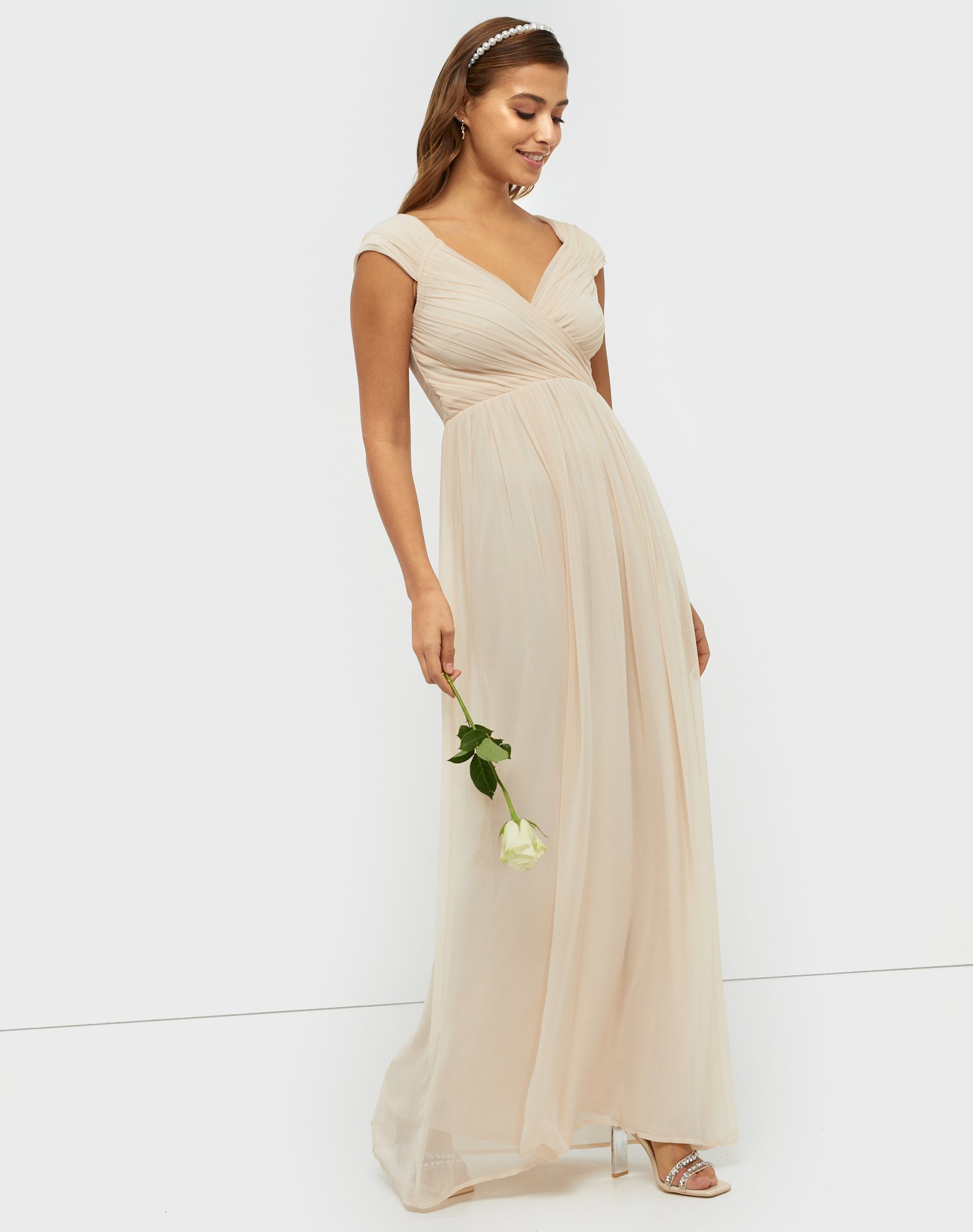 nly eve cap sleeve maxi gown