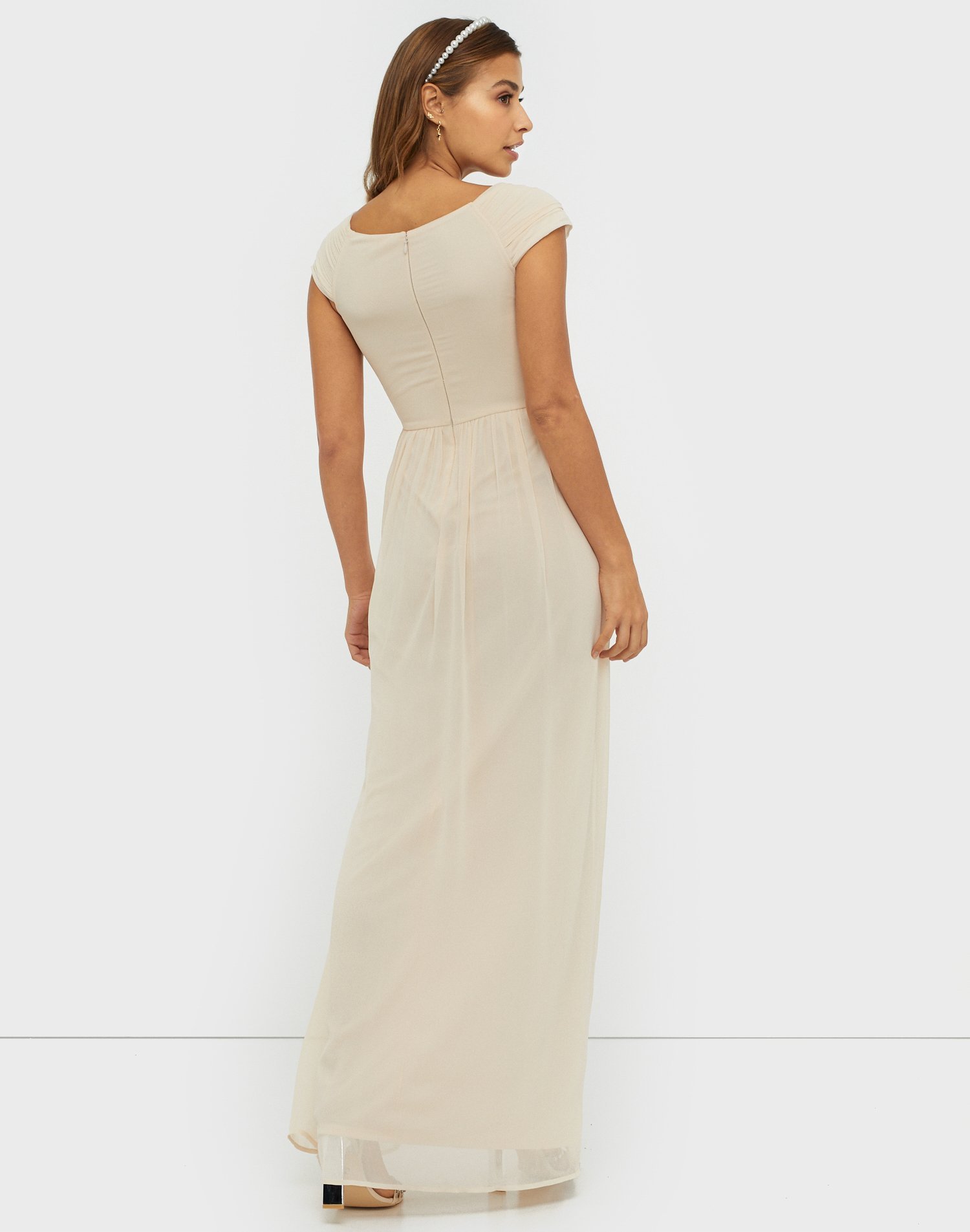 cap sleeve maxi gown